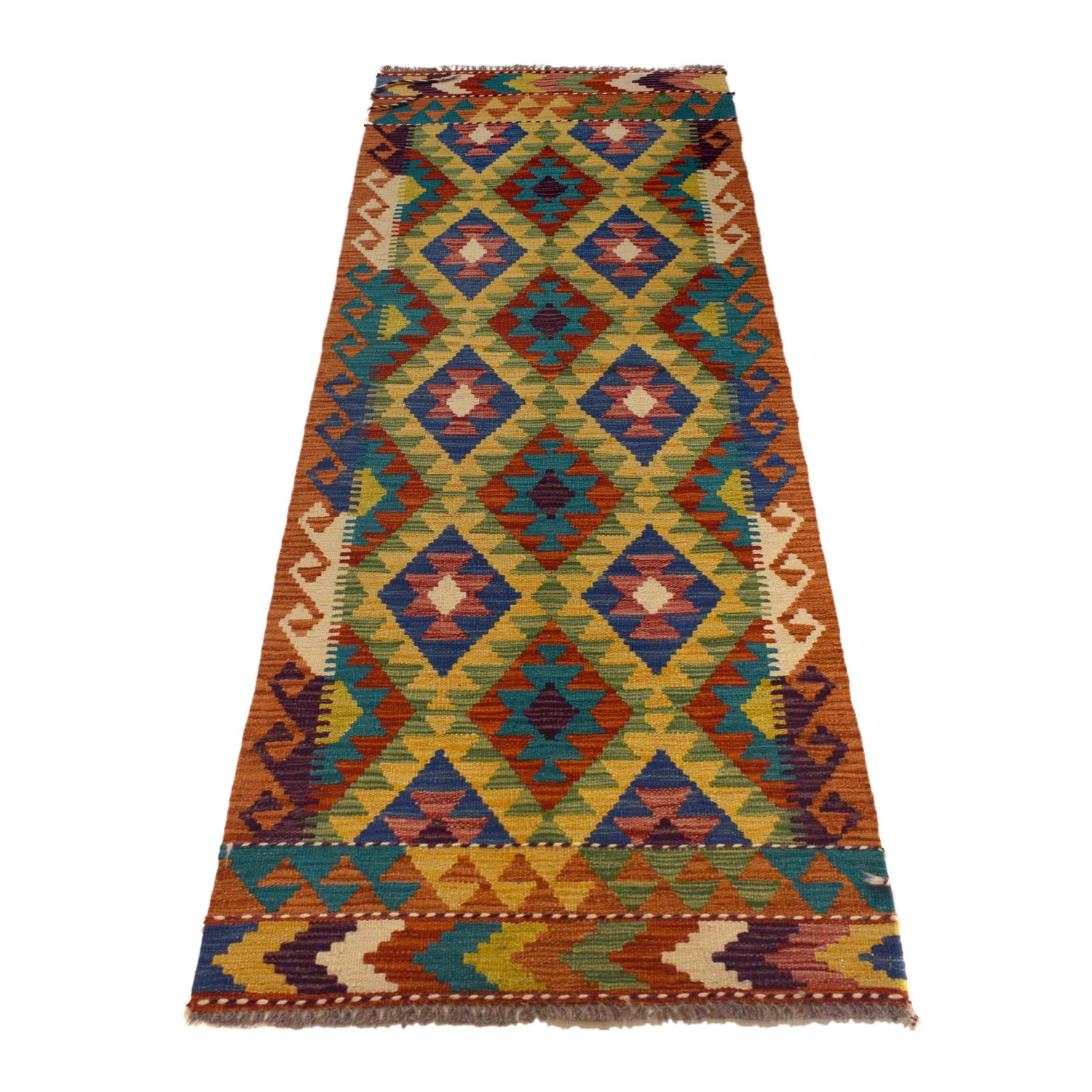 Short Chobi Kilim Runner 2' 4"x 6' 8" ft / 72 x 202 cm - No. W35543