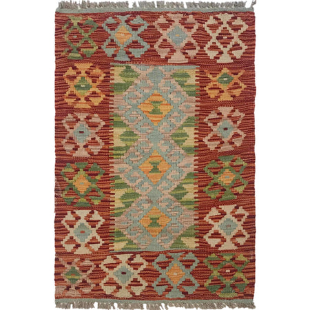 Hand Made Afghan Kilim 1' 9" x 2' 10" ft / 54 x 86 cm - No. W35546