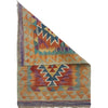 Multi Color ful Flat-Weave Wool Kilim 2' 1" x 3' 1" ft / 63 x 95 cm - No. W35547