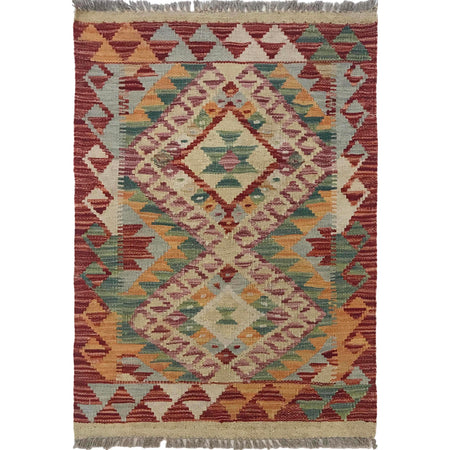 Handmade Vegetable Kilim 2' 0" x 2' 11" ft / 60 x 90 cm - No. W35548