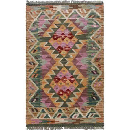 Handmade Vegetable Kelim 2' 0" x 3' 2" ft / 60 x 96 cm - No. W35549