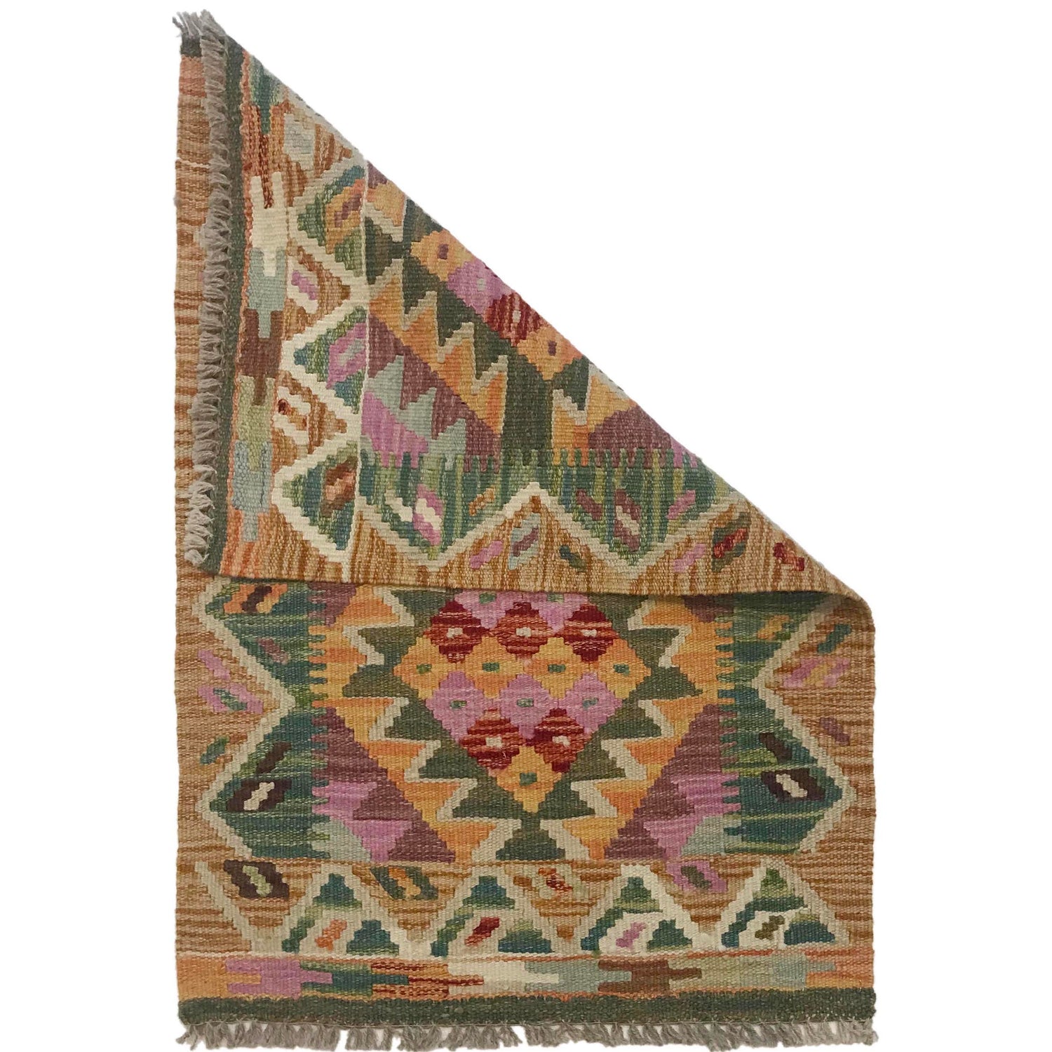 Handmade Vegetable Kelim 2' 0" x 3' 2" ft / 60 x 96 cm - No. W35549