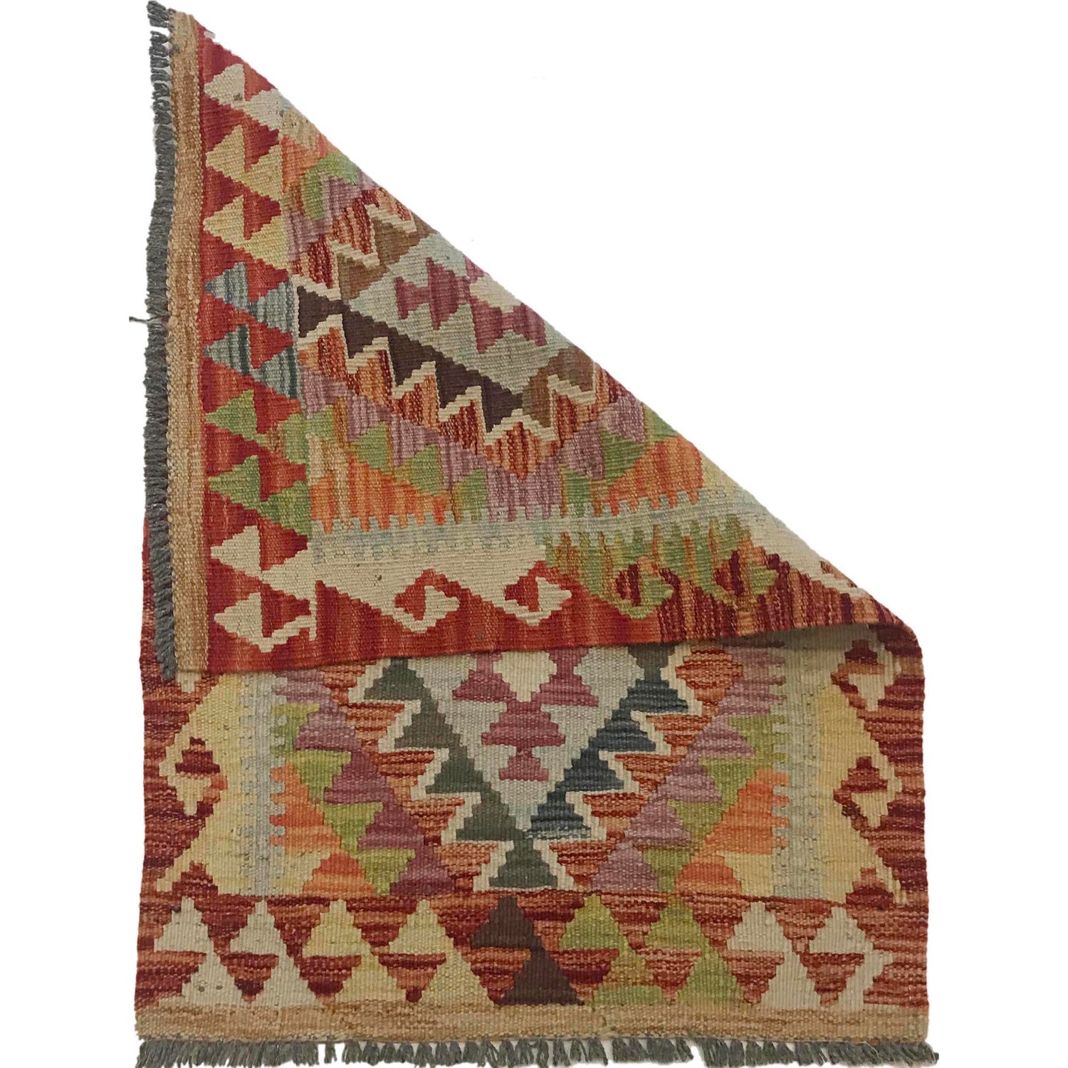 Handmade Afghan Vegetable Kilim 2' 2" x 3' 1" ft / 65 x 94 cm - No. W35556