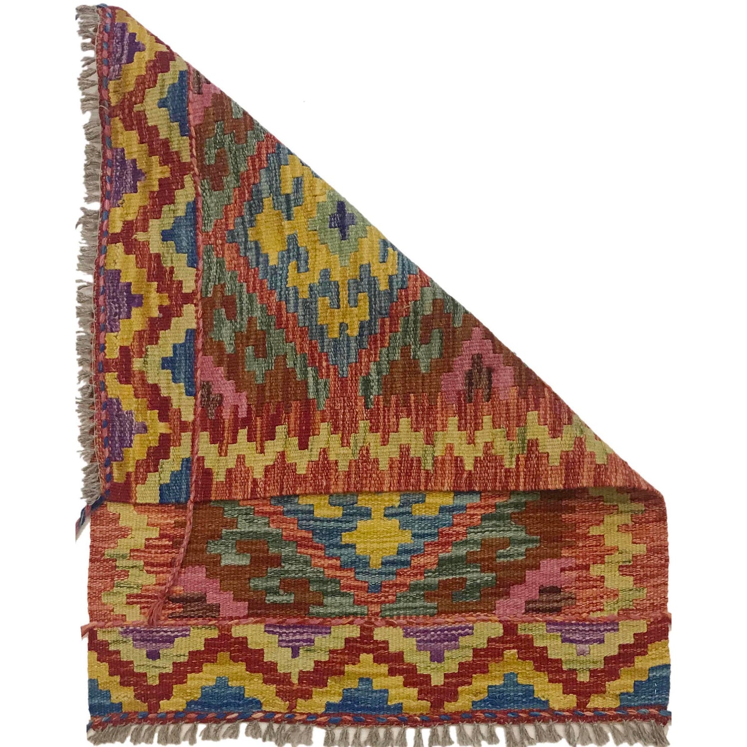 Hand Made Afghan Kilim 2' 1" x 2' 10" ft / 63 x 87 cm - No. W35557