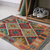 Multi Color ful Flat-Weave Wool Kilim 2' 0" x 2' 11" ft / 62 x 89 cm - No. W35558