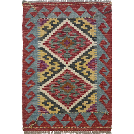 Handmade Vegetable Kilim 2' 0" x 2' 11" ft / 60 x 89 cm - No. W35559