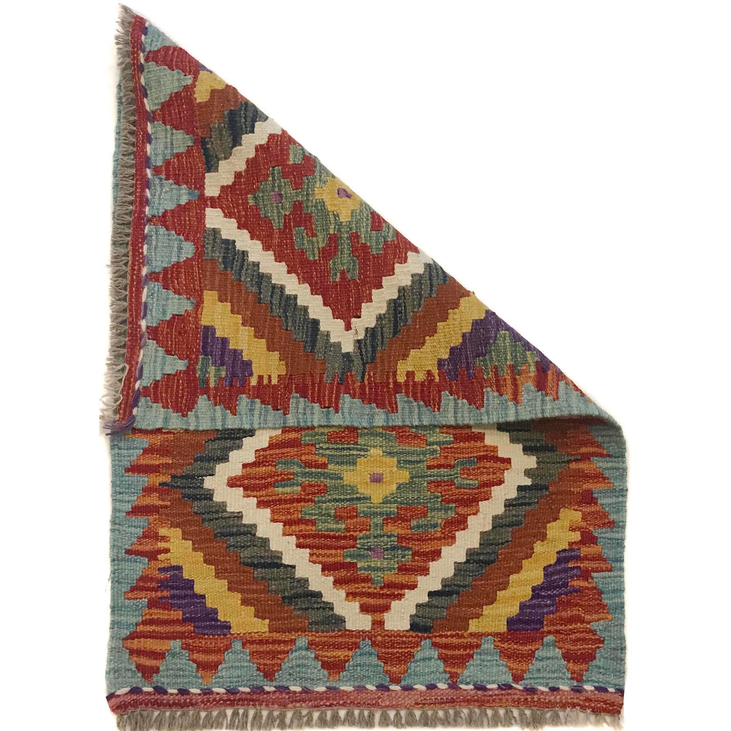 Handmade Vegetable Kelim 1' 11" x 2' 11" ft / 59 x 88 cm - No. W35560