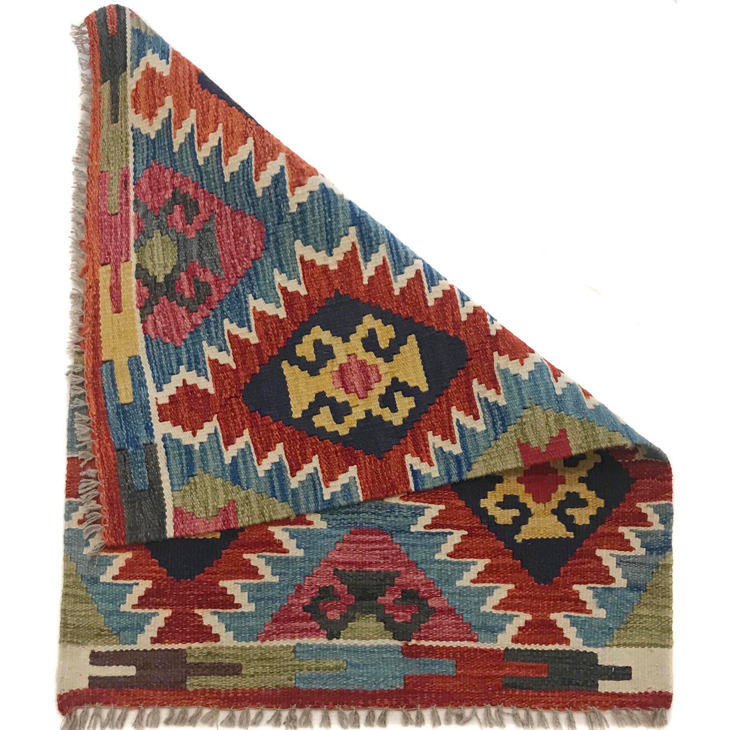Hand Knotted Afghan Style Kilim 2' 2" x 2' 11" ft / 66 x 89 cm - No. W35562