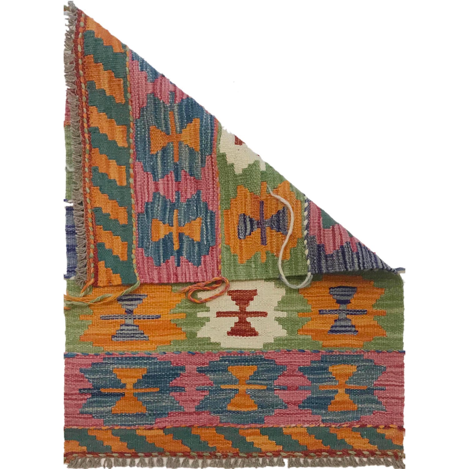 Hand Knotted Flatweave Kilim 1' 10" x 2' 10" ft / 55 x 86 cm - No. W35568