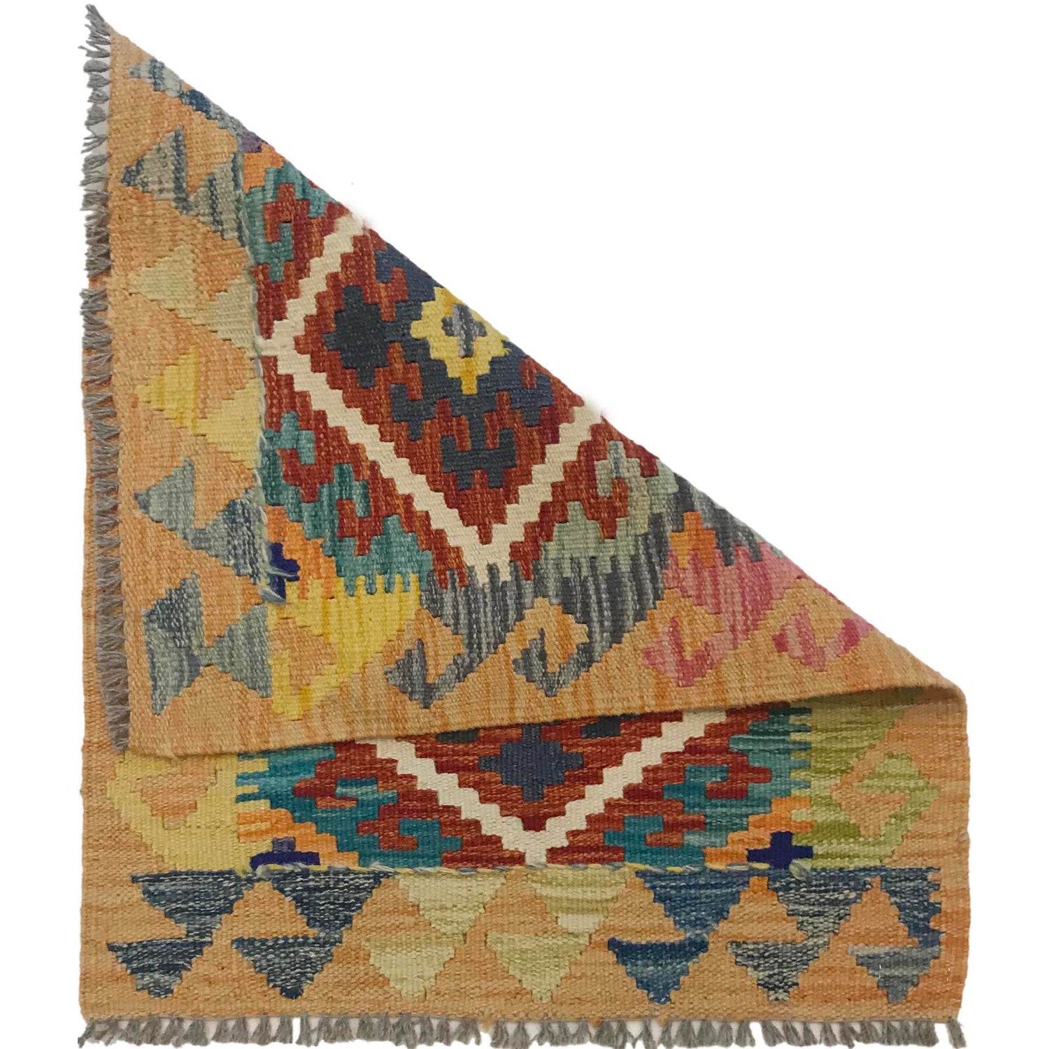 Hand Knotted Afghan Style Kilim 2' 2" x 2' 10" ft / 65 x 86 cm - No. W35576