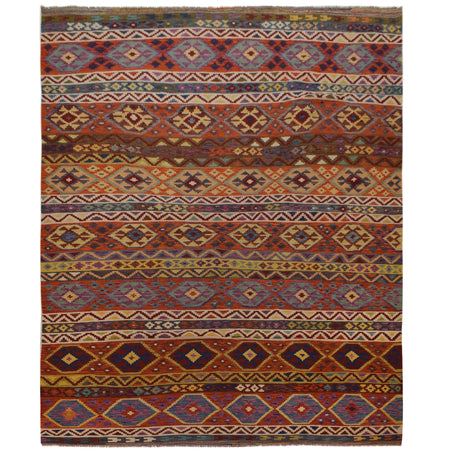 Handmade Turkish Design Wool Kilim 9' 5" x 13' 0" ft / 286 x 395 cm - No. W35578