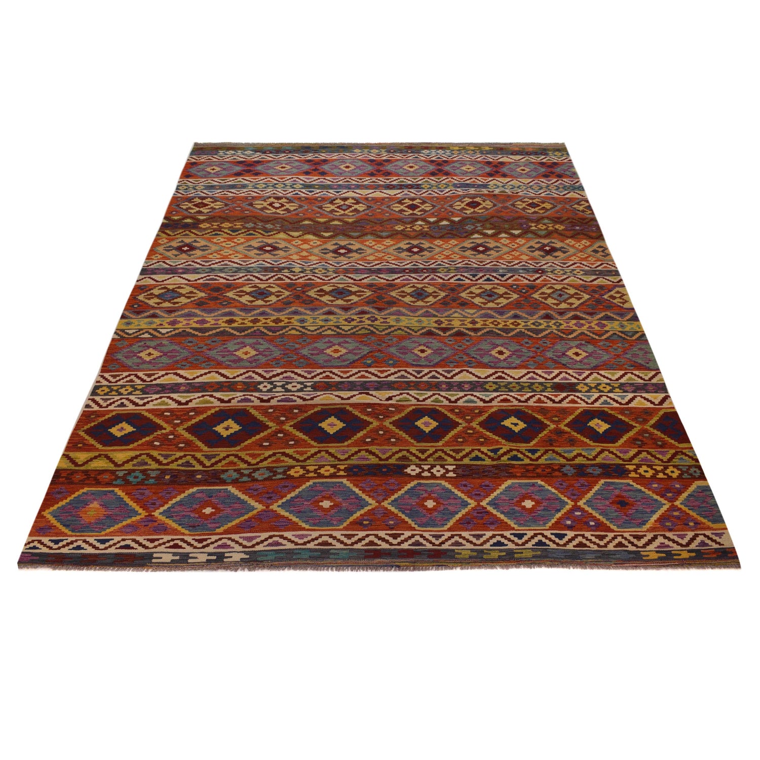 Handmade Turkish Design Wool Kilim 9' 5" x 13' 0" ft / 286 x 395 cm - No. W35578