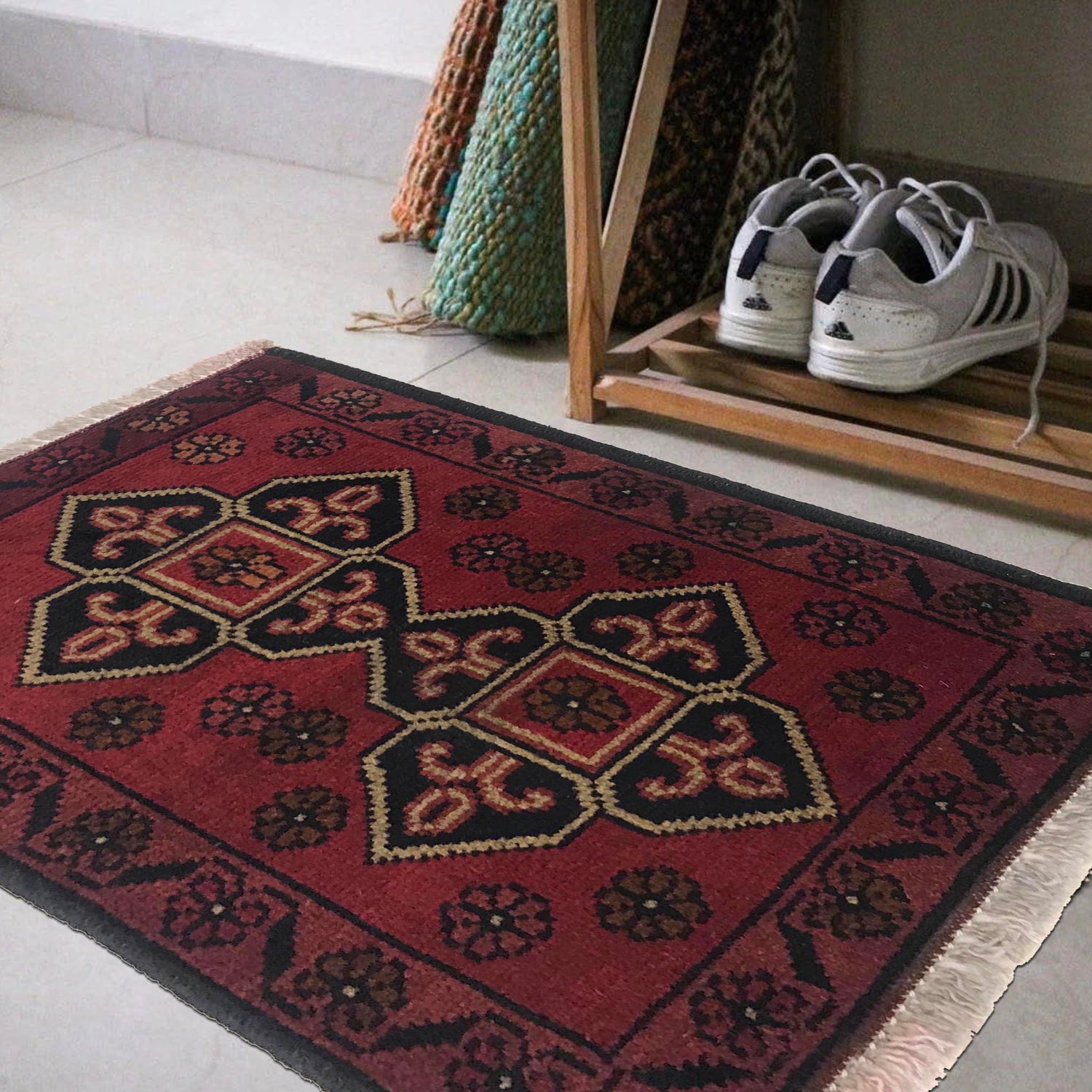Red Color Doormats 1' 6" x 1' 11" ft / 45 x 58 cm - No. W35609