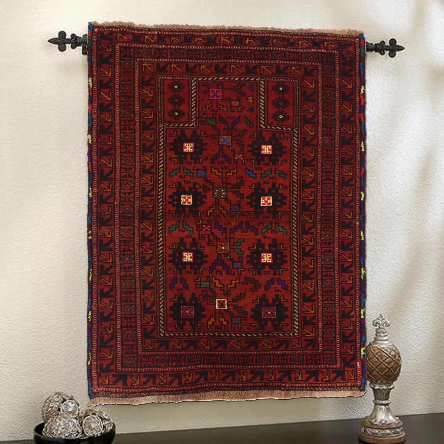 Muslim Prayer Rug 2' 10" x 3' 11" ft / 87 x 120 cm - No. W35620