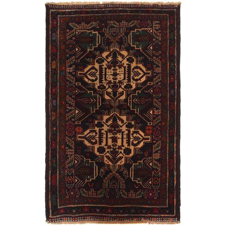 Hand Knotted Baluchi Rug 2' 8" x 4' 7" ft / 81 x 139 cm - No. W35625