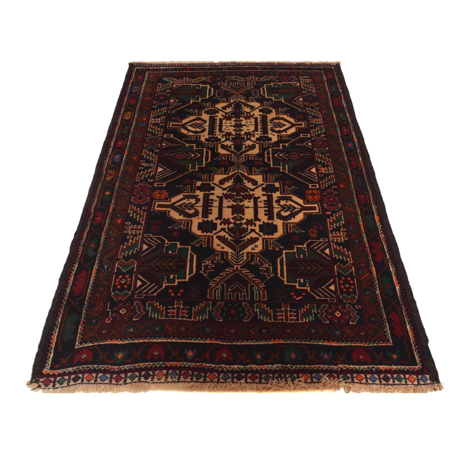 Hand Knotted Baluchi Rug 2' 8" x 4' 7" ft / 81 x 139 cm - No. W35625
