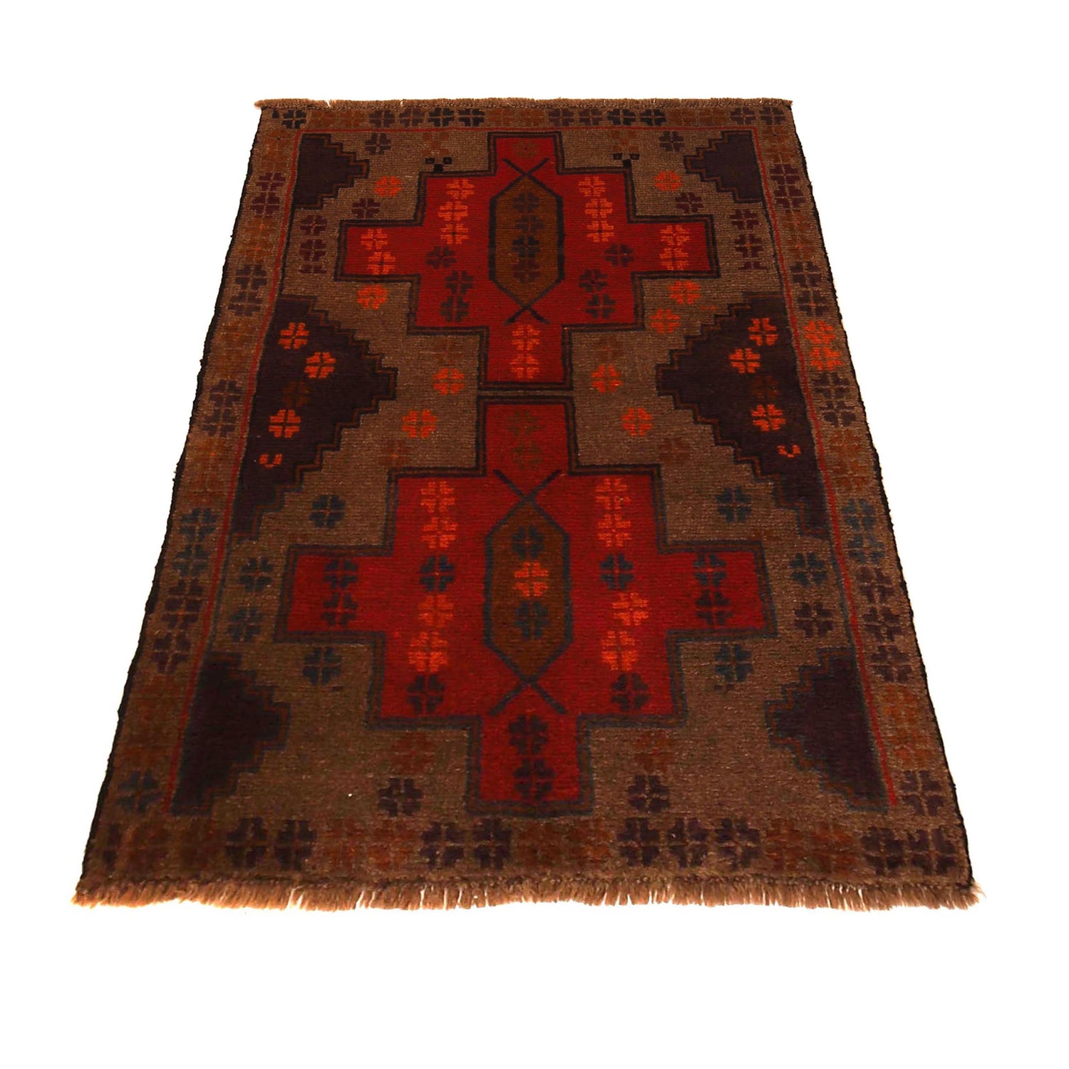 Hand Knotted Baluchi Rug 2' 10" x 4' 3" ft / 87 x 130 cm - No. W35633