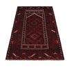 Red Color Prayer Rug 2' 10" x 4' 11" ft / 87x 150 cm -No. W35892