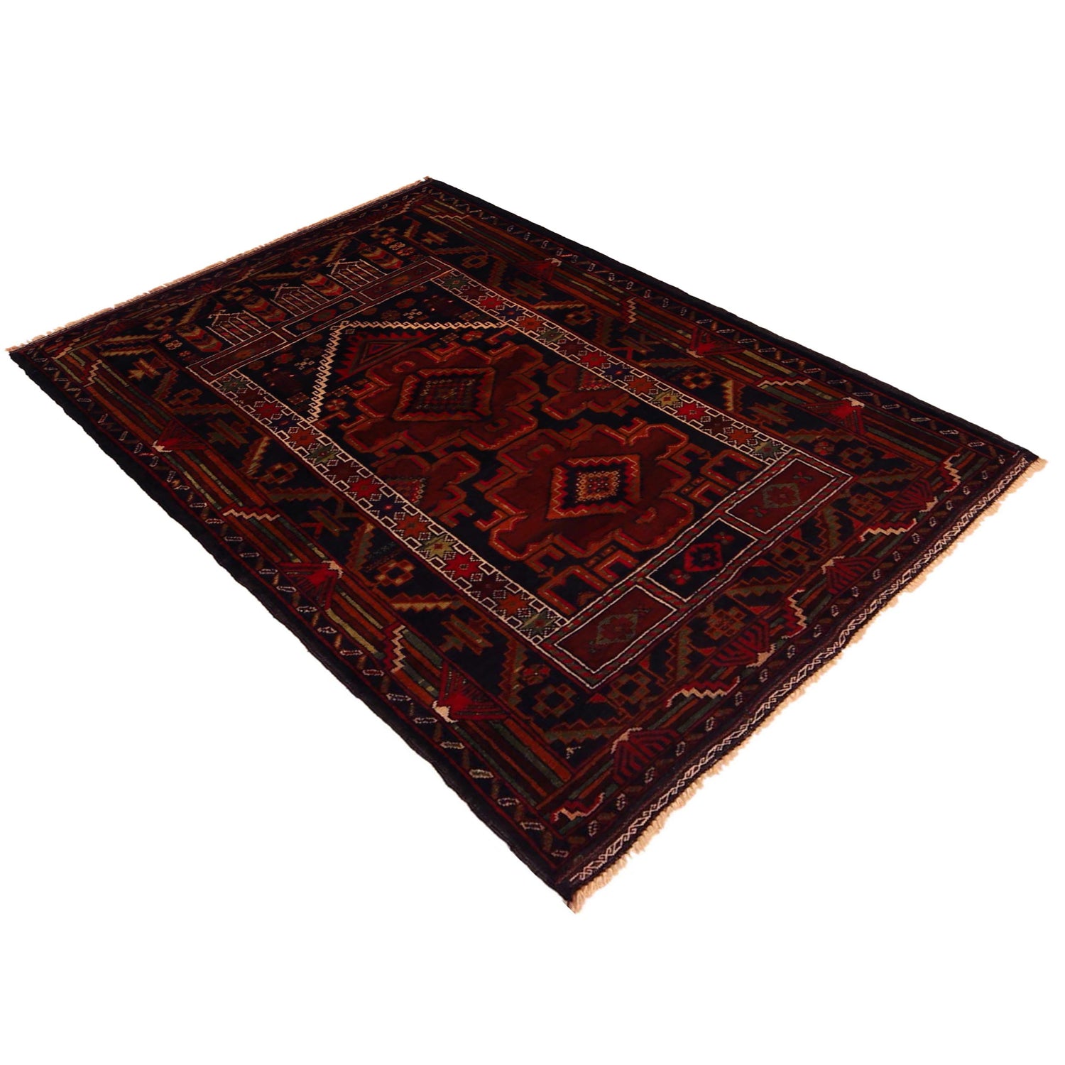 Muslim Prayer Rug 2' 10" x 4' 2" ft / 87 x 128 cm - No. W35894