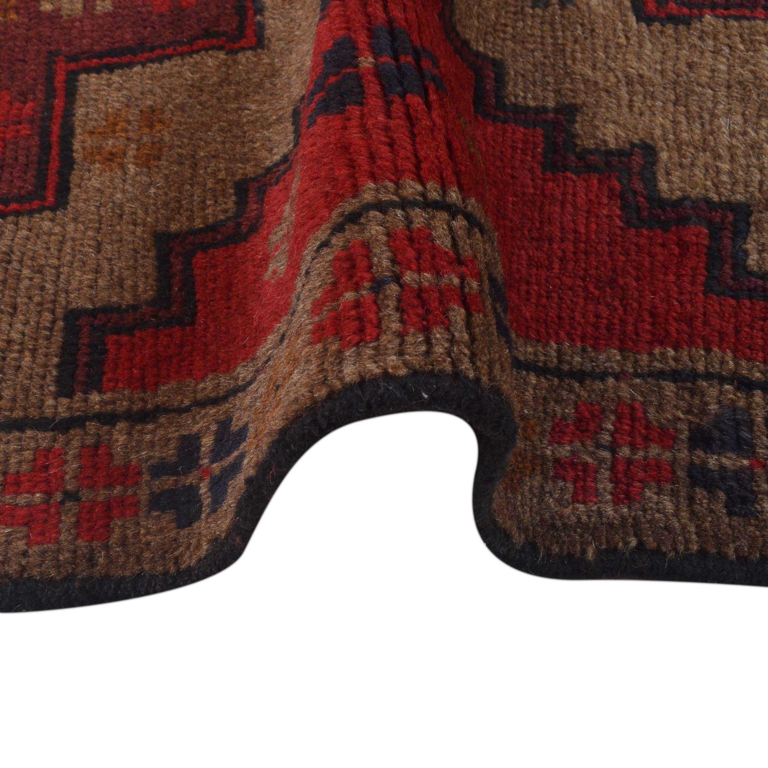 Brown Color Baluchi Rug 2' 11" x 4' 5" ft / 90 x 134 cm - No. W35901