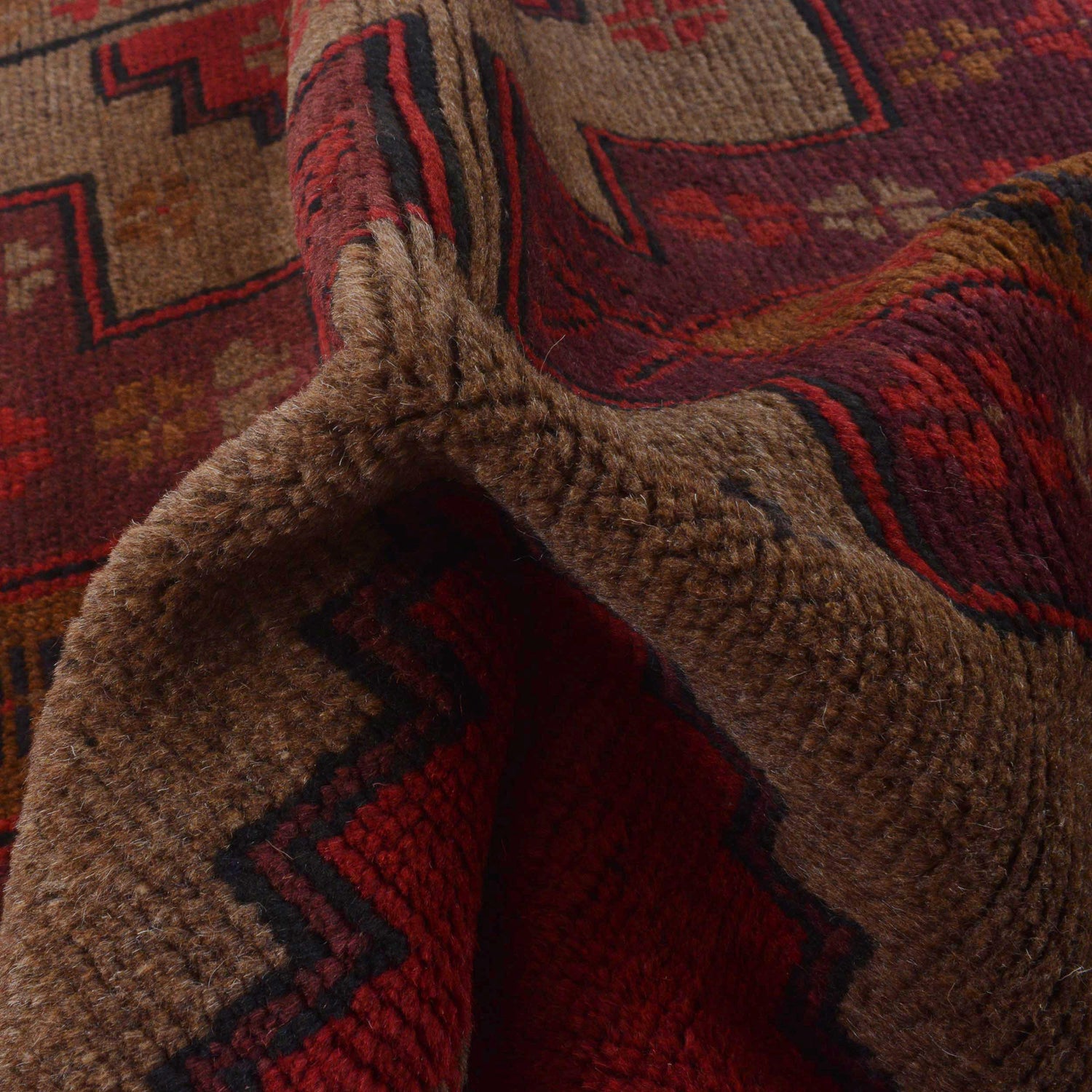 Brown Color Baluchi Rug 2' 11" x 4' 5" ft / 90 x 134 cm - No. W35901