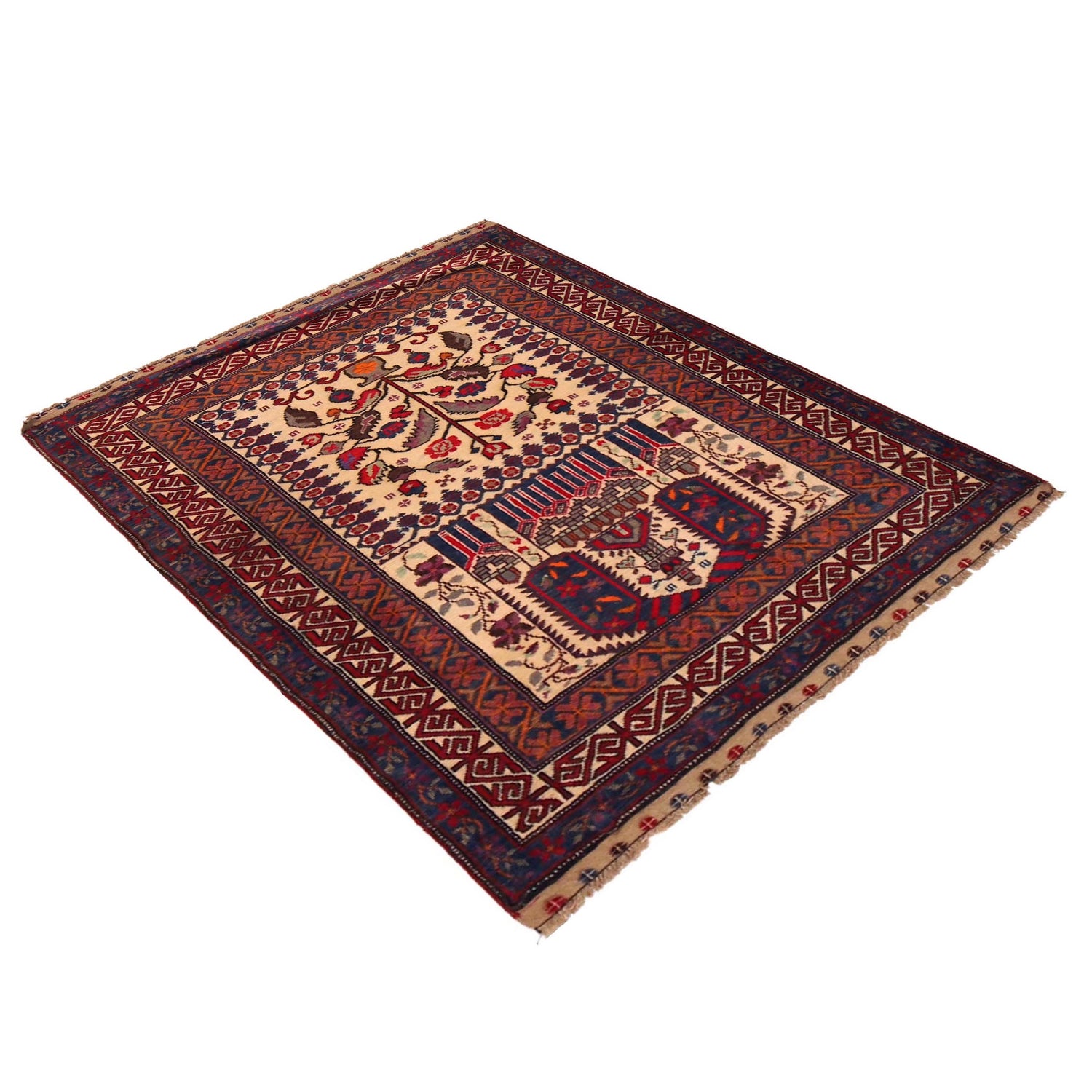 Small Prayer Carpet 3' 3" x 4' 4" ft / 98 x 132 cm - No. W35903