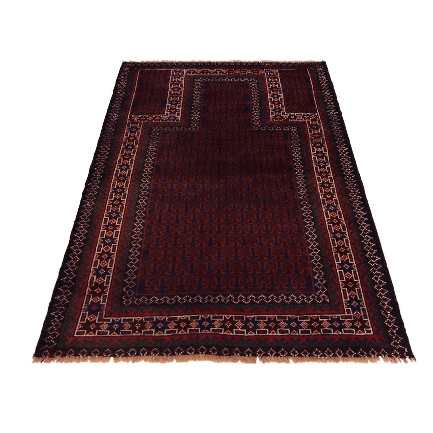 Hand Knotted Prayer Rug 2' 11" x 4' 6" ft / 88 x 138 cm -No. W35905