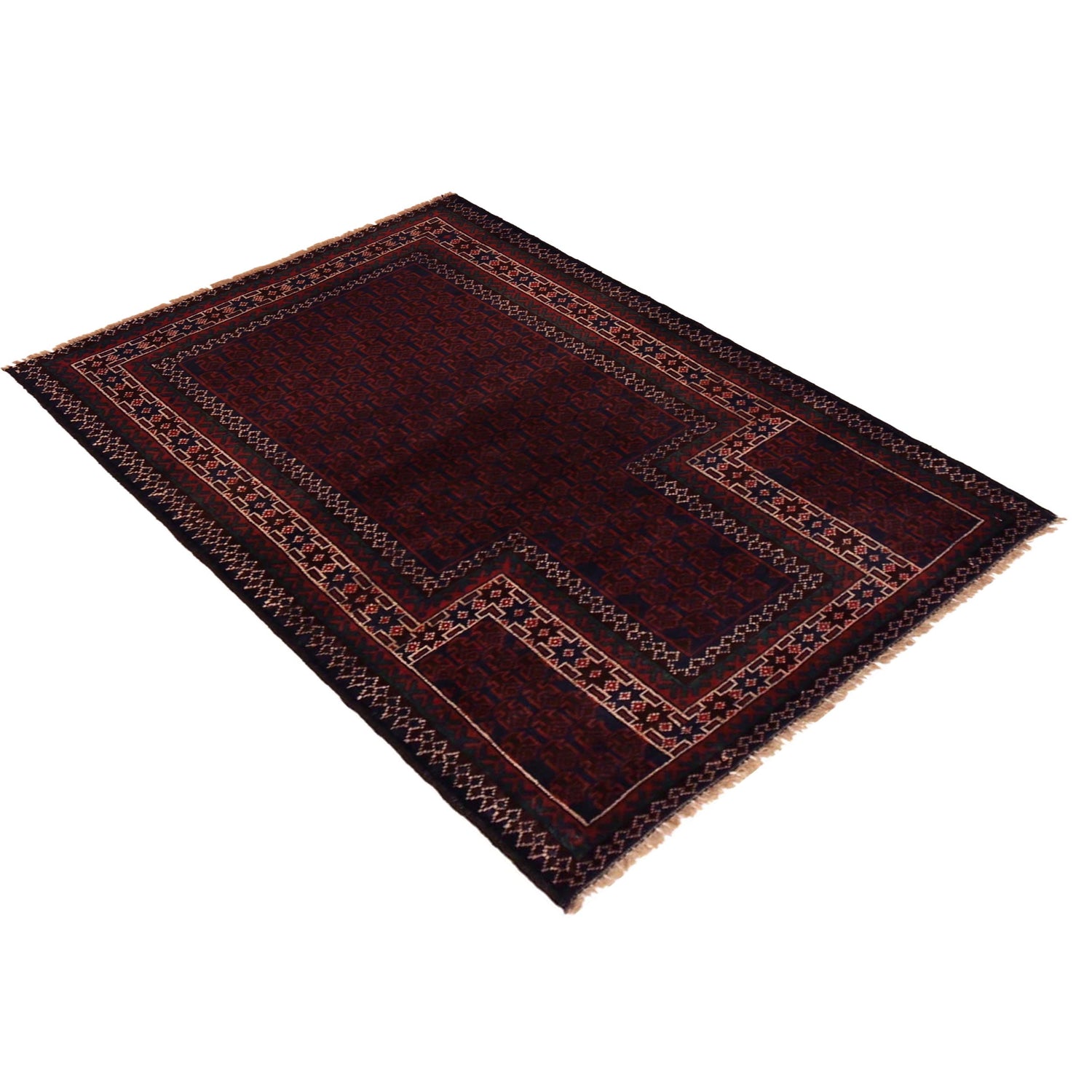 Hand Knotted Prayer Rug 2' 11" x 4' 6" ft / 88 x 138 cm -No. W35905