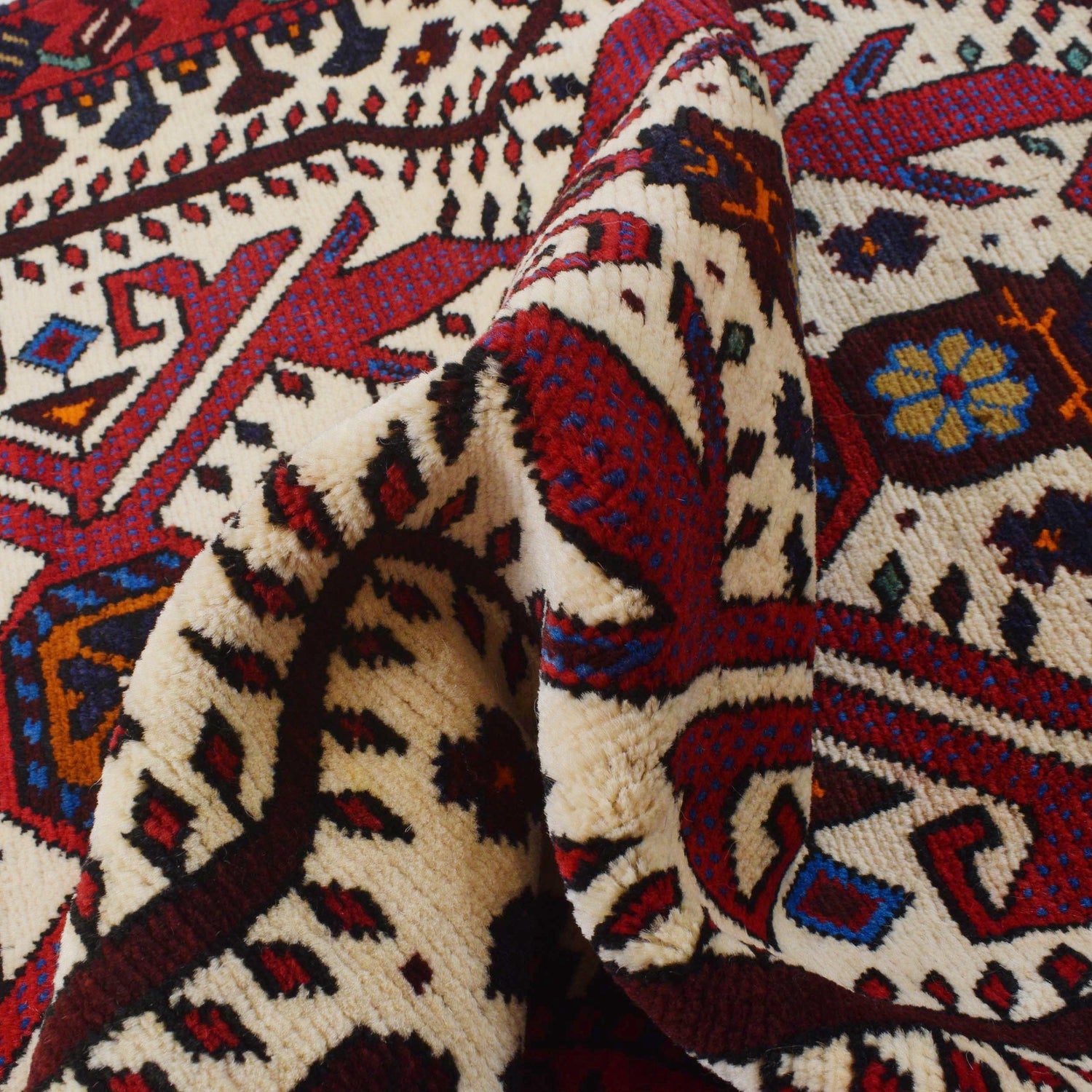 Beige Color Baluchi Rug 3' 3" x 4' 9" ft / 98 x 146 cm - No. W35912