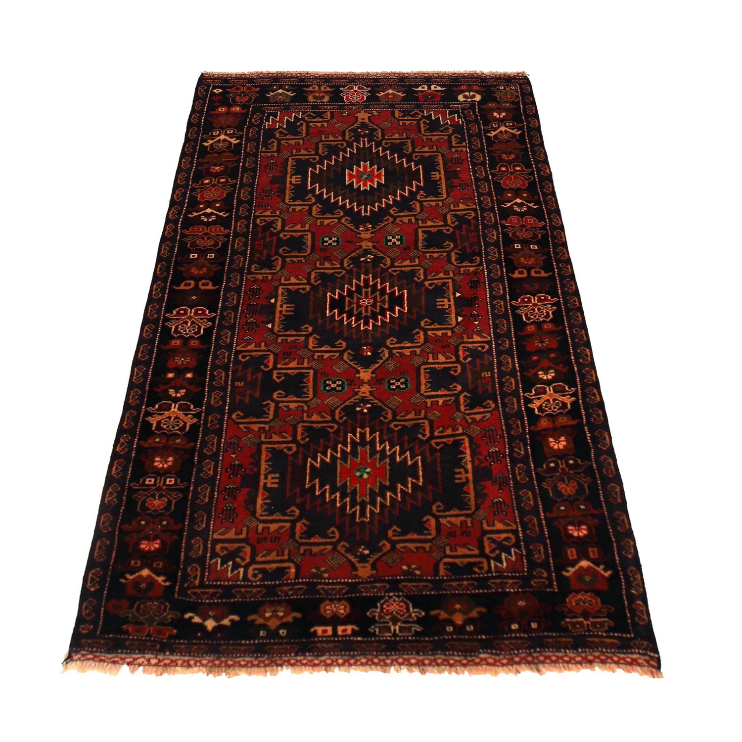 Baluch Short Rug 3' 7" x 6' 8" ft / 108 x 204 cm - No. W35927