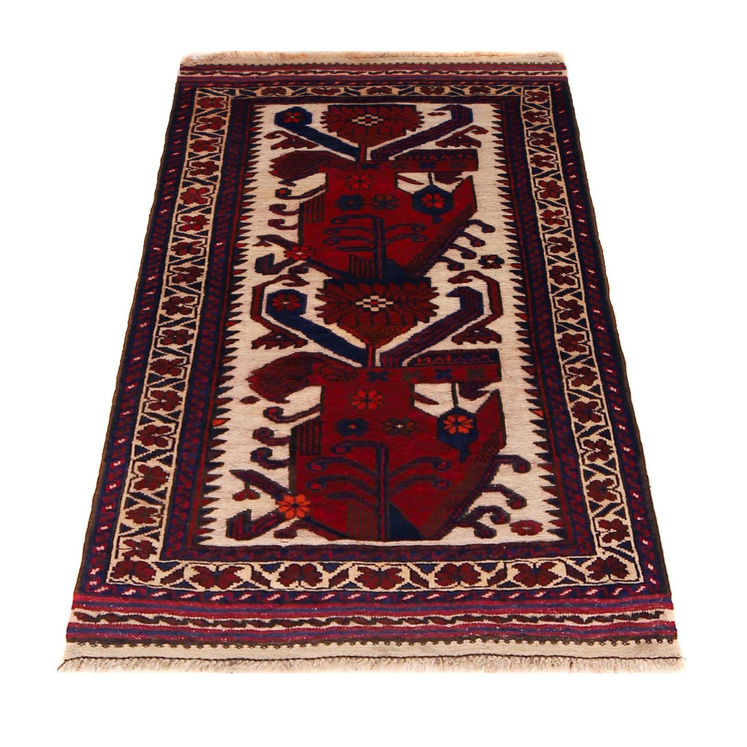 Hand Knotted Baluchi Rug 2' 7" x 4' 5" ft / 80 x 135 cm - No. W35930