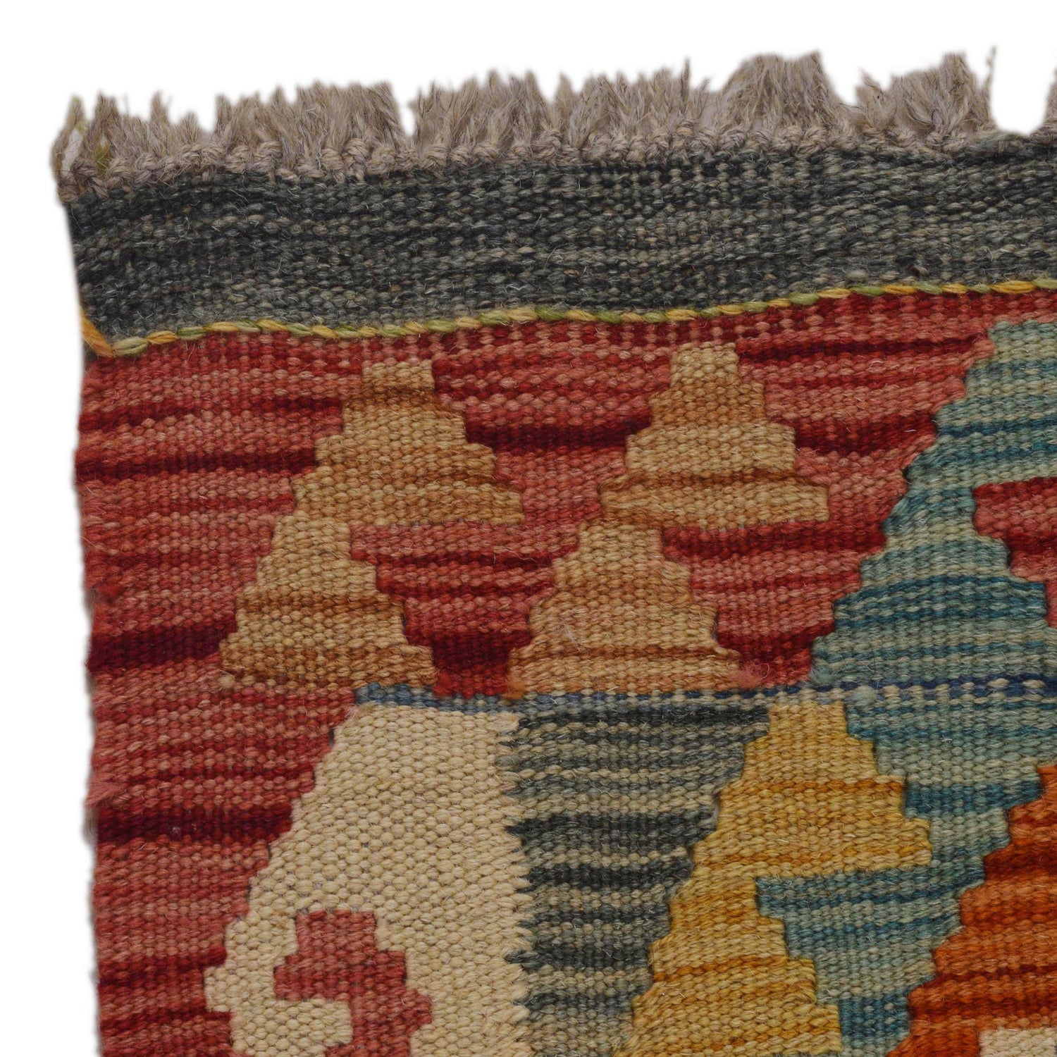 Hand Knotted Afghan Style Kilim Runner 1' 8" x 5' 1"  ft / 52 x 156 cm - No. W35938