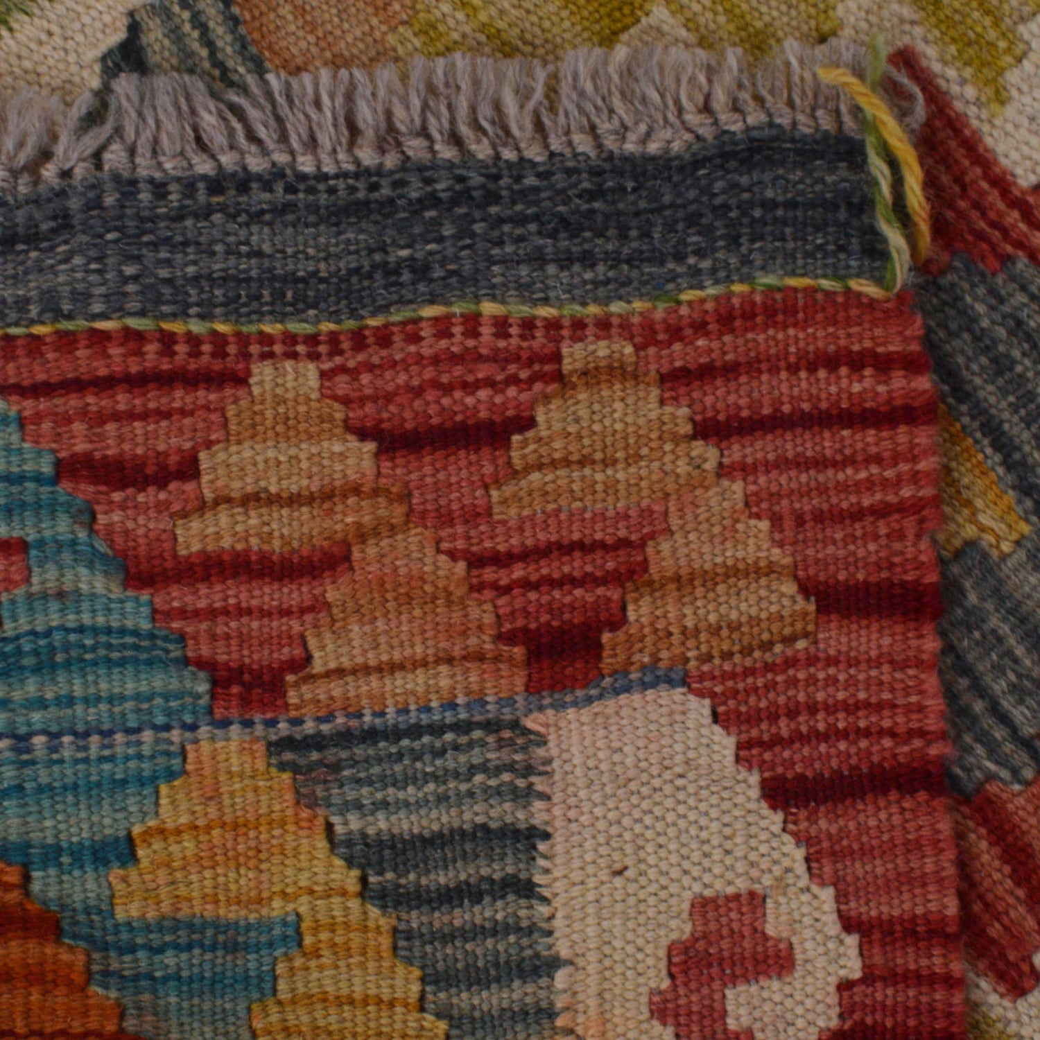 Hand Knotted Afghan Style Kilim Runner 1' 8" x 5' 1"  ft / 52 x 156 cm - No. W35938