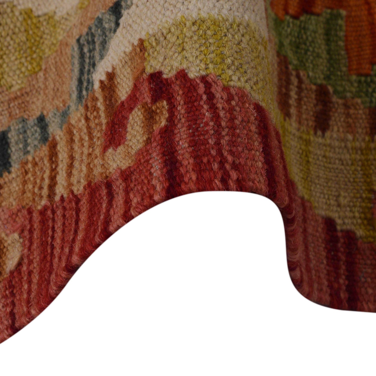 Hand Knotted Afghan Style Kilim Runner 1' 8" x 5' 1"  ft / 52 x 156 cm - No. W35938