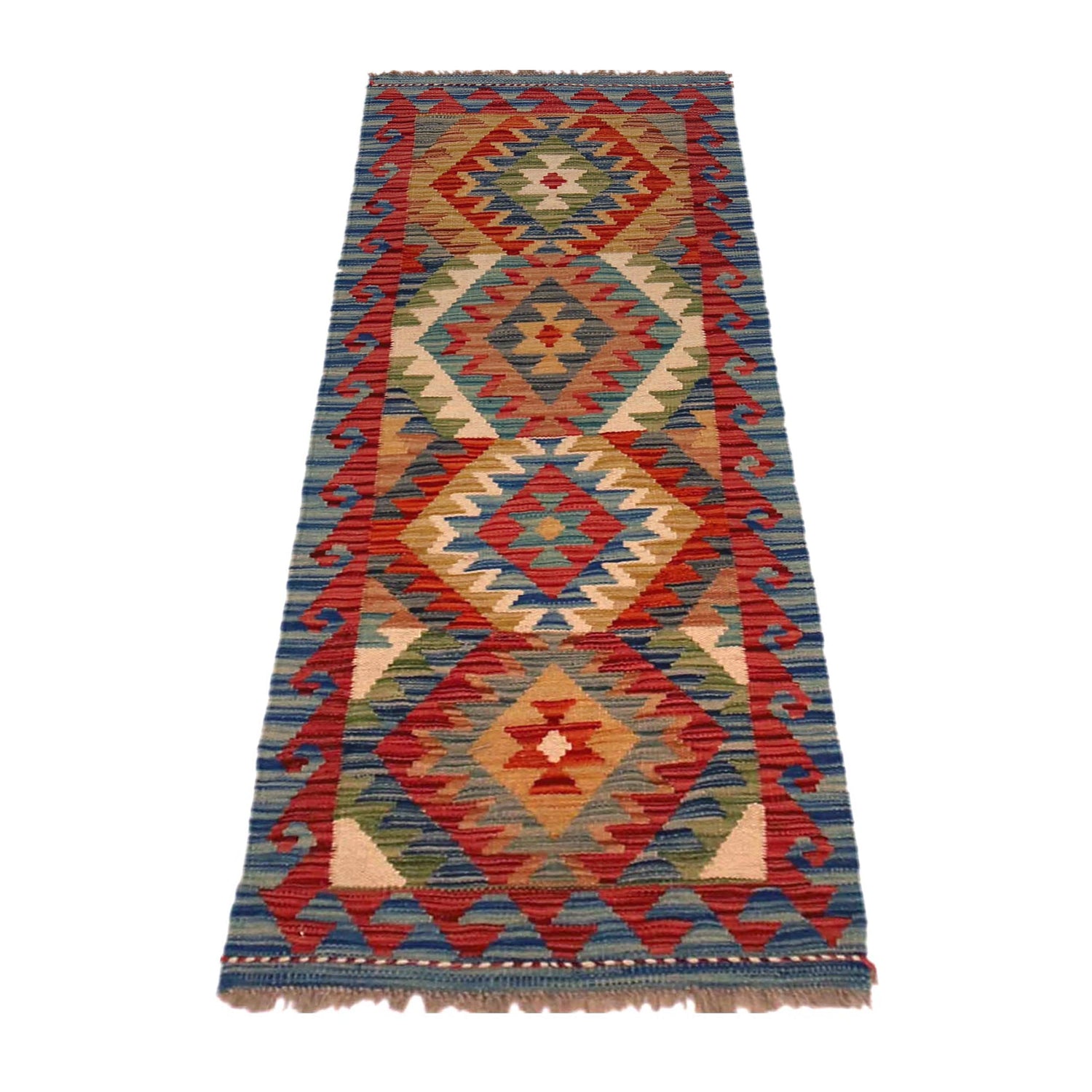 Hand Woven Wool Kelim Runner 1' 8" x 4' 11"  ft / 51 x 149 cm - No. W35939