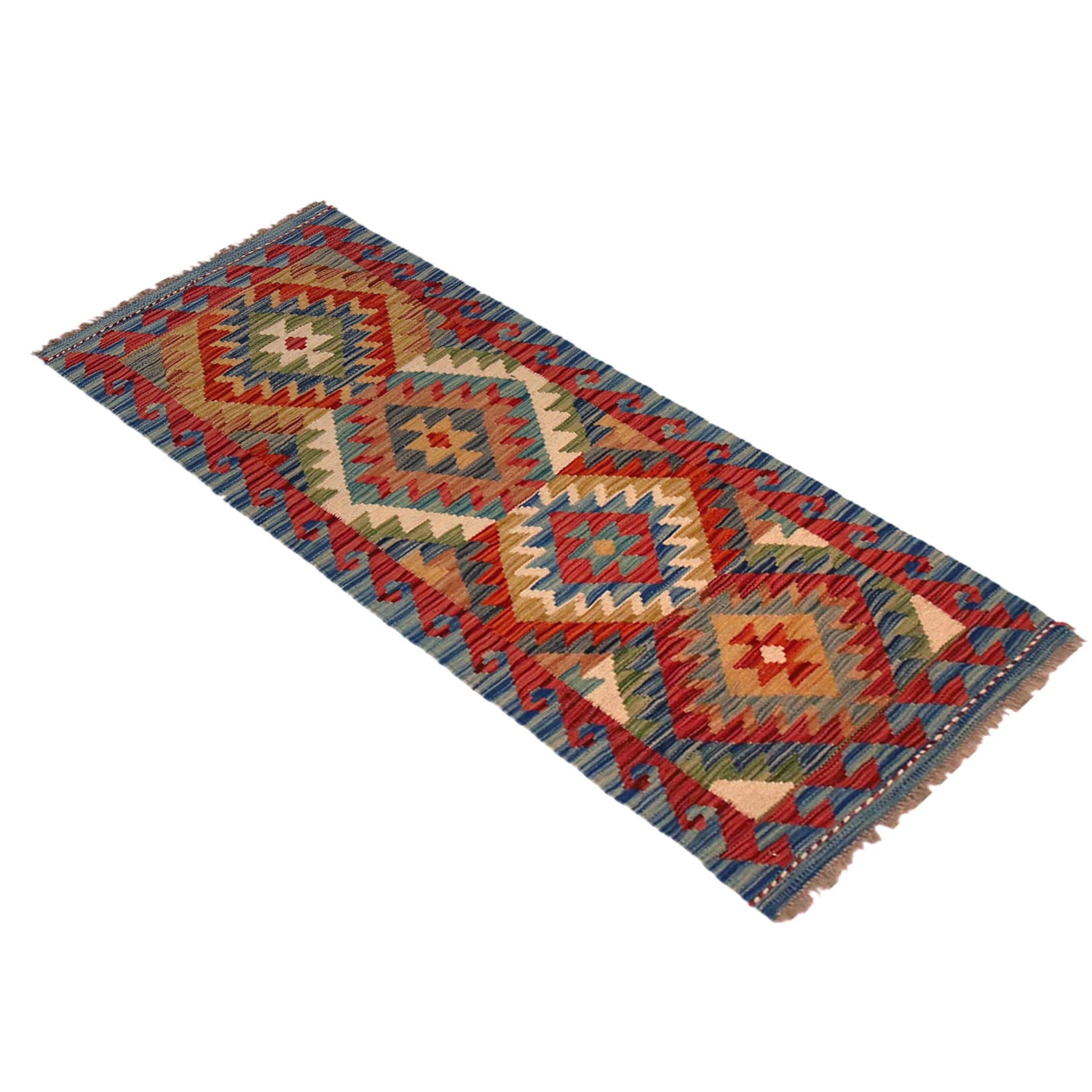 Hand Woven Wool Kelim Runner 1' 8" x 4' 11"  ft / 51 x 149 cm - No. W35939
