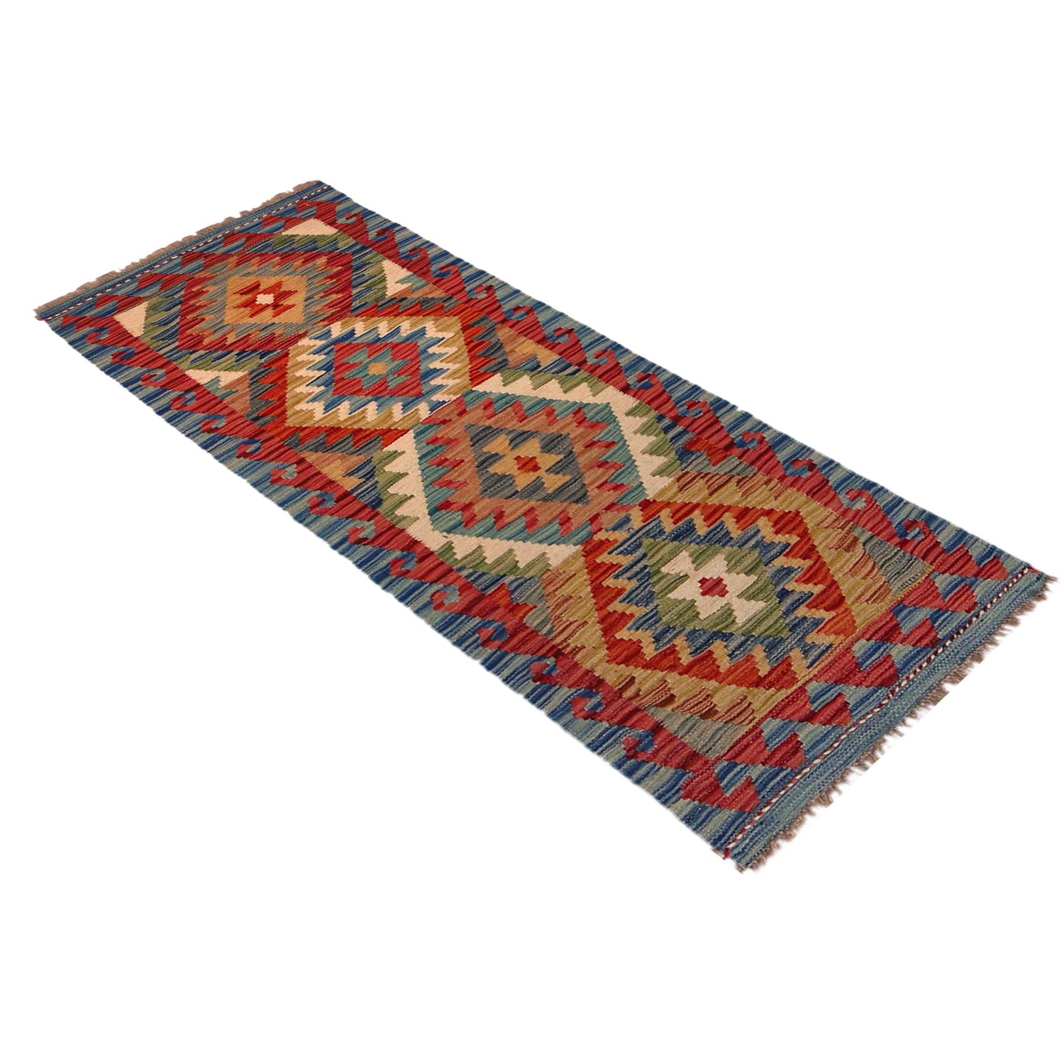 Hand Woven Wool Kelim Runner 1' 8" x 4' 11"  ft / 51 x 149 cm - No. W35939
