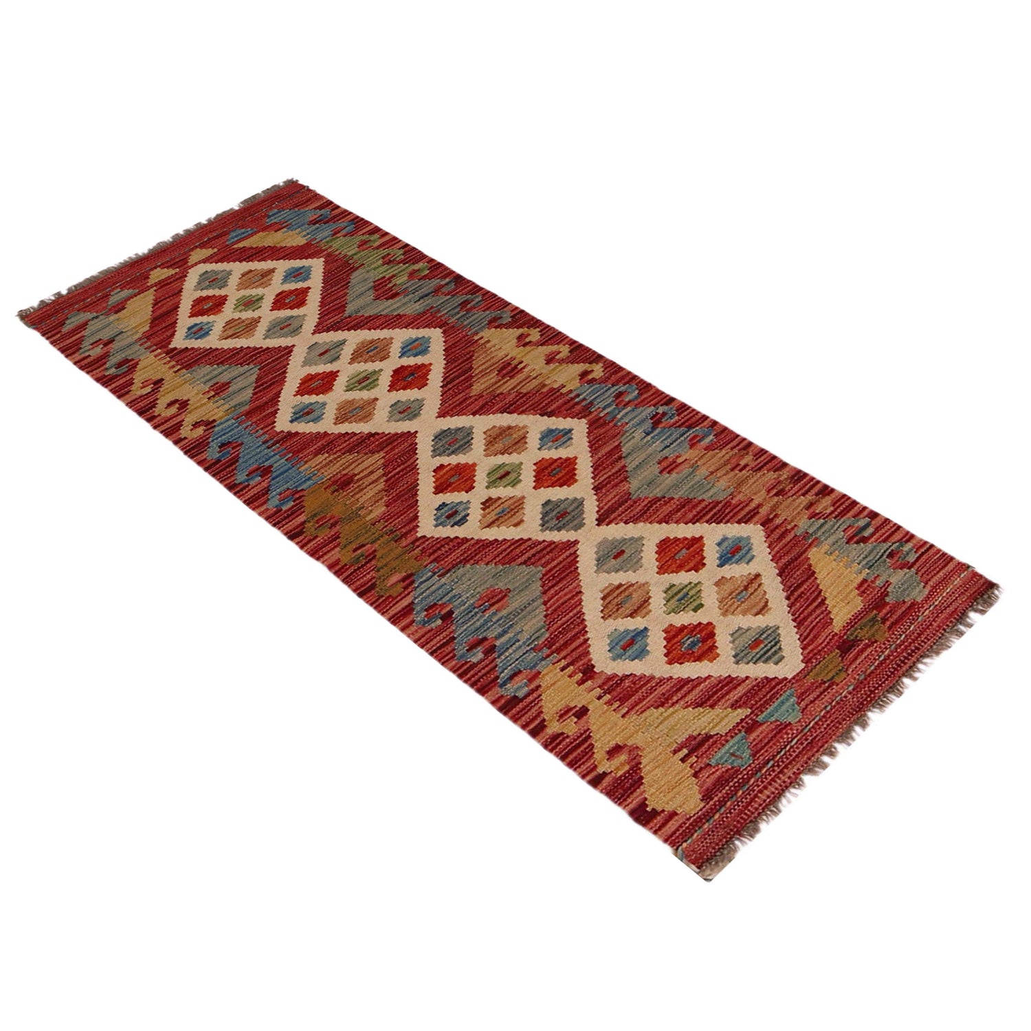 Hand Knotted Flatweave Kilim Runner 1' 8" x 4' 11"  ft / 51 x 149 cm - No. W35944