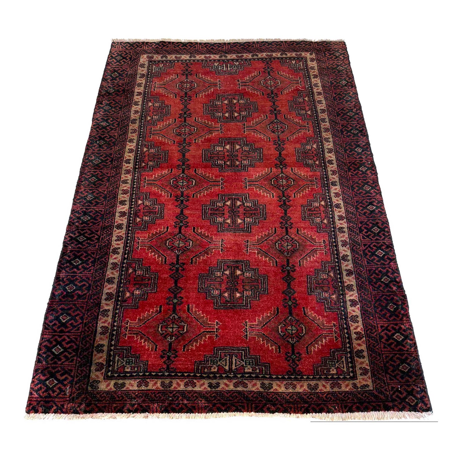 Handmade Balochi Carpet 3' 1" x 5' 3" ft / 93 x 160 cm - No. W36540