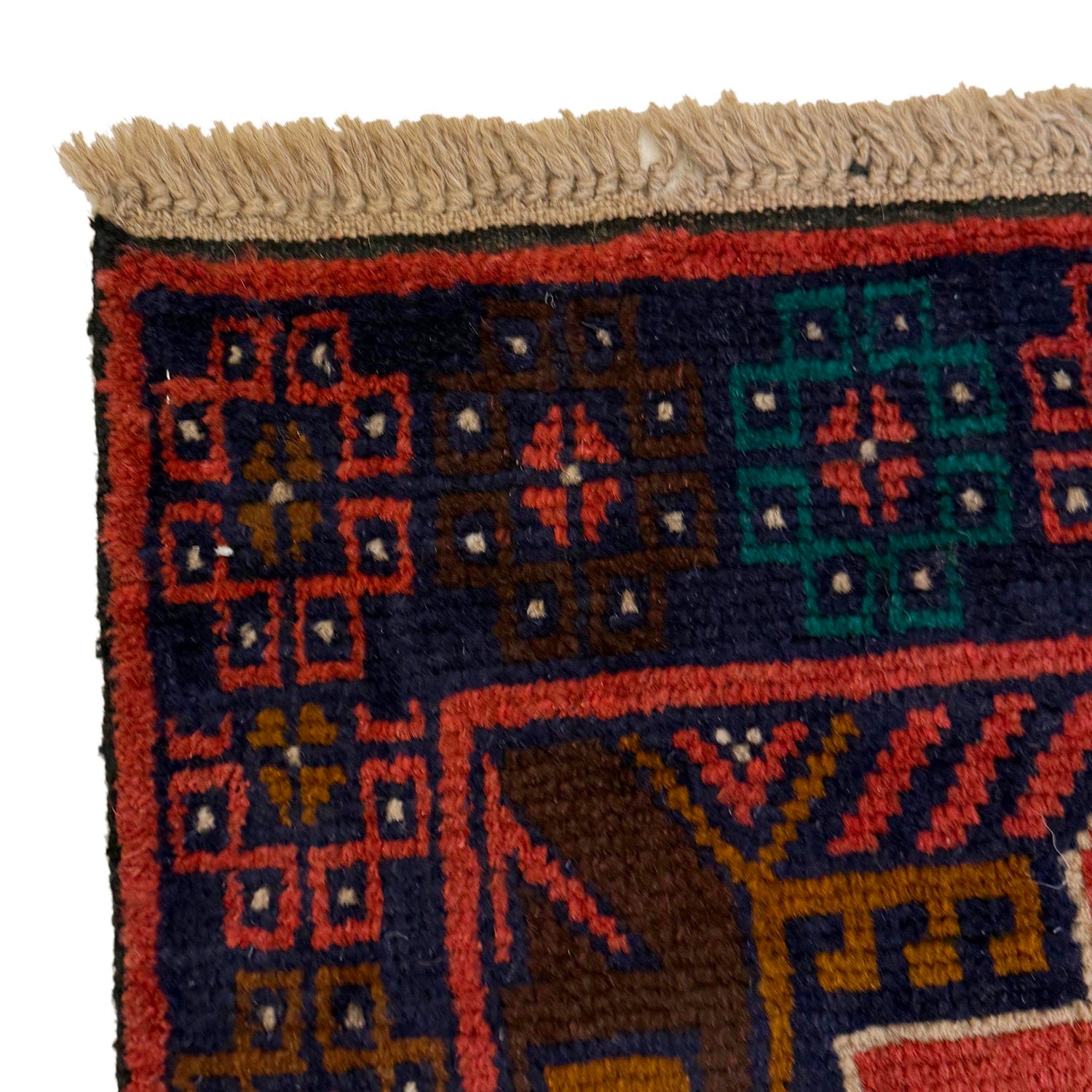 Red Color Baluchi Rug 3' 7" x 6' 6" ft / 108 x 197 cm - No. W36542