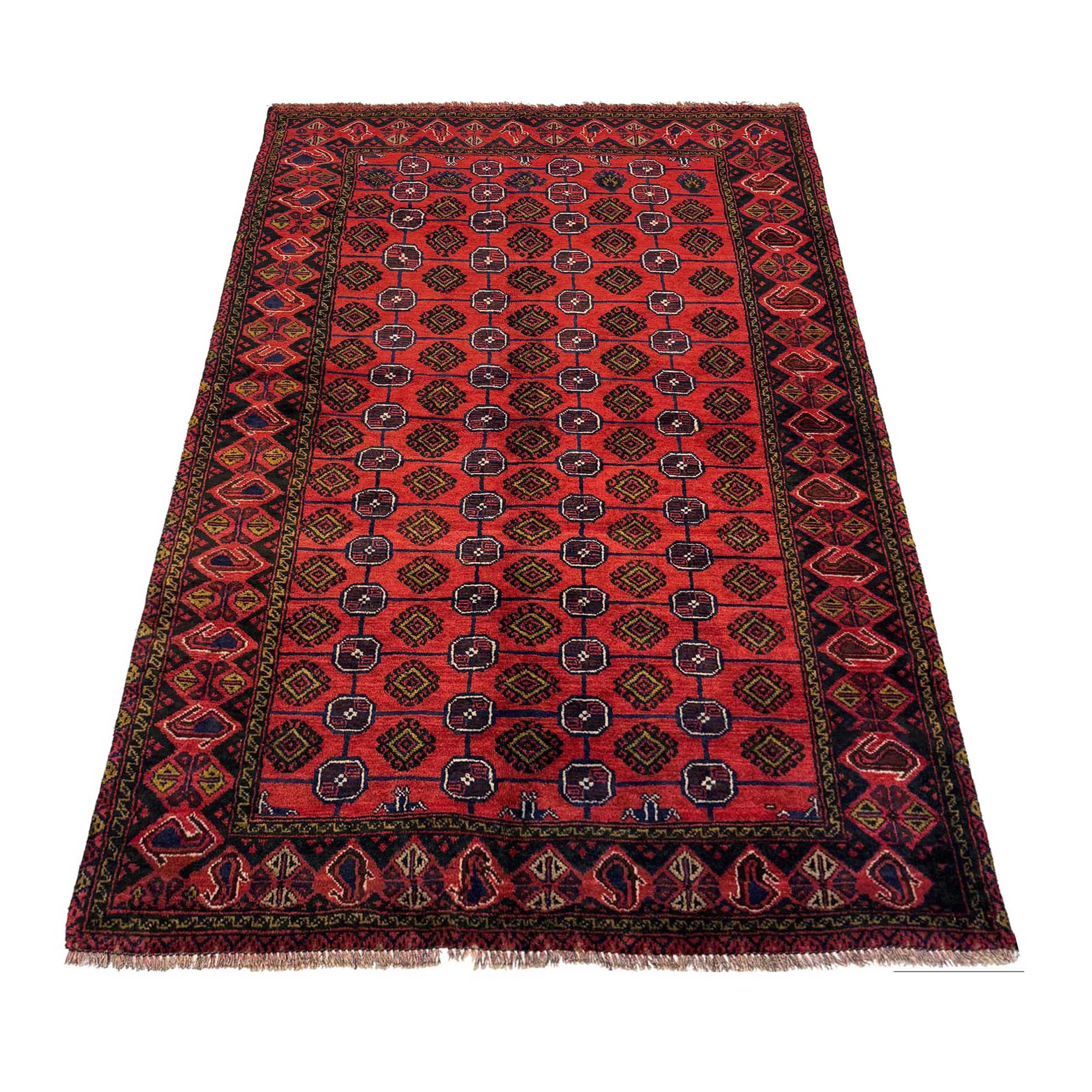 ラグ・カーペット Baluch small rug Authentic Baluchi Rug 4x6 Ft – Handwoven Wool Art Red Color. – ALLRUGO