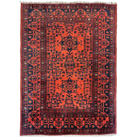 Handwoven Khal Mohammadi Afghan Carpet 3' 3" x 4' 9" ft / 99 x 145 cm - No. W36554