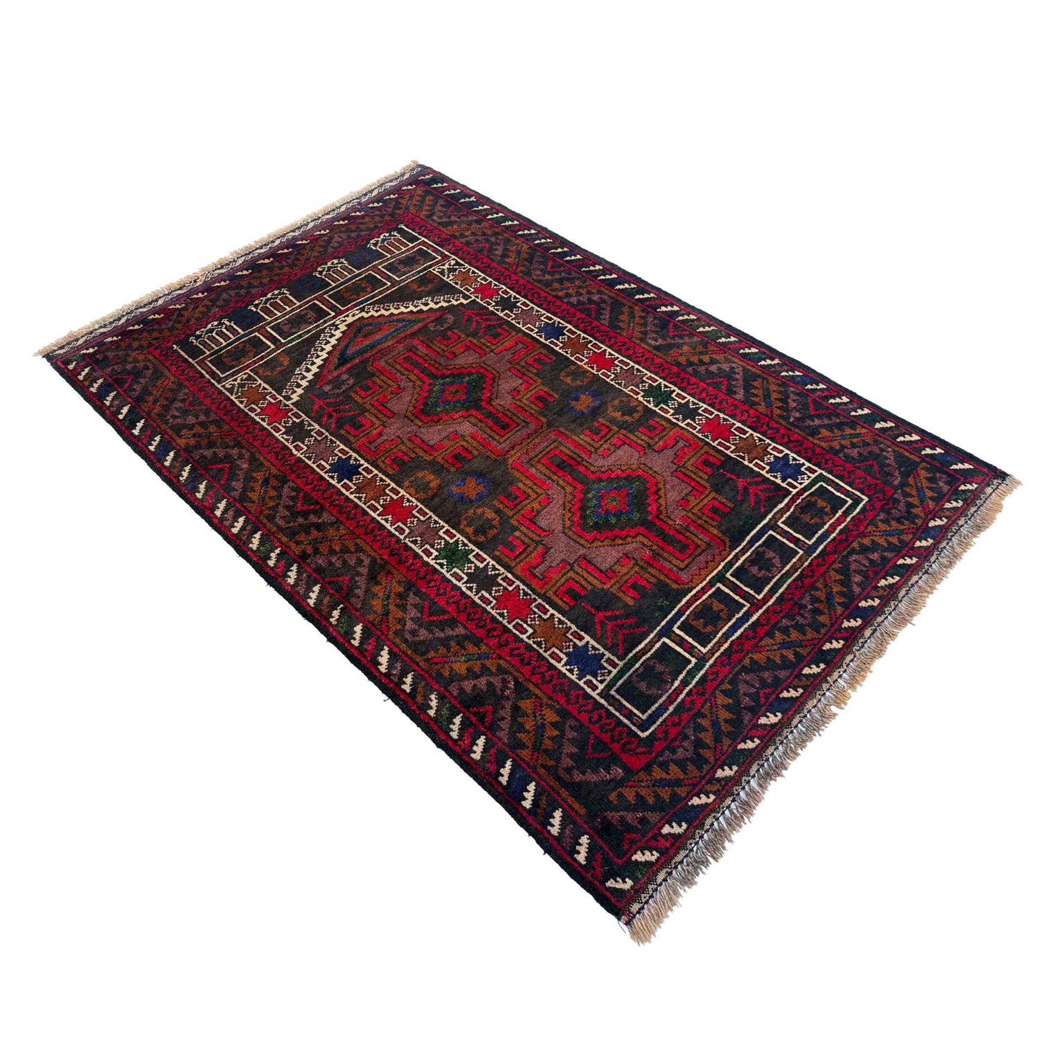 Handmade Prayer Rug 2' 9" x 4' 0" ft / 85 x 123 cm - No. W36702