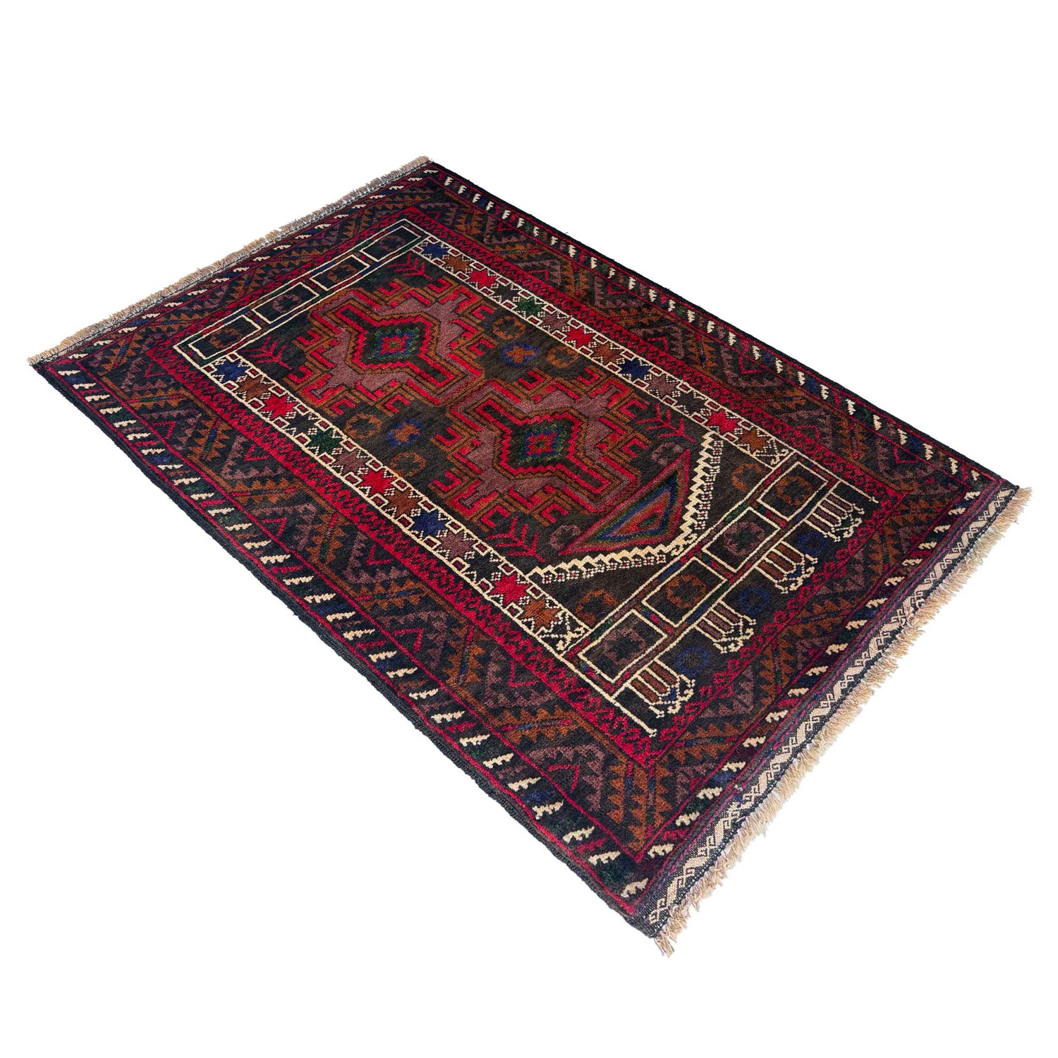 Handmade Prayer Rug 2' 9" x 4' 0" ft / 85 x 123 cm - No. W36702