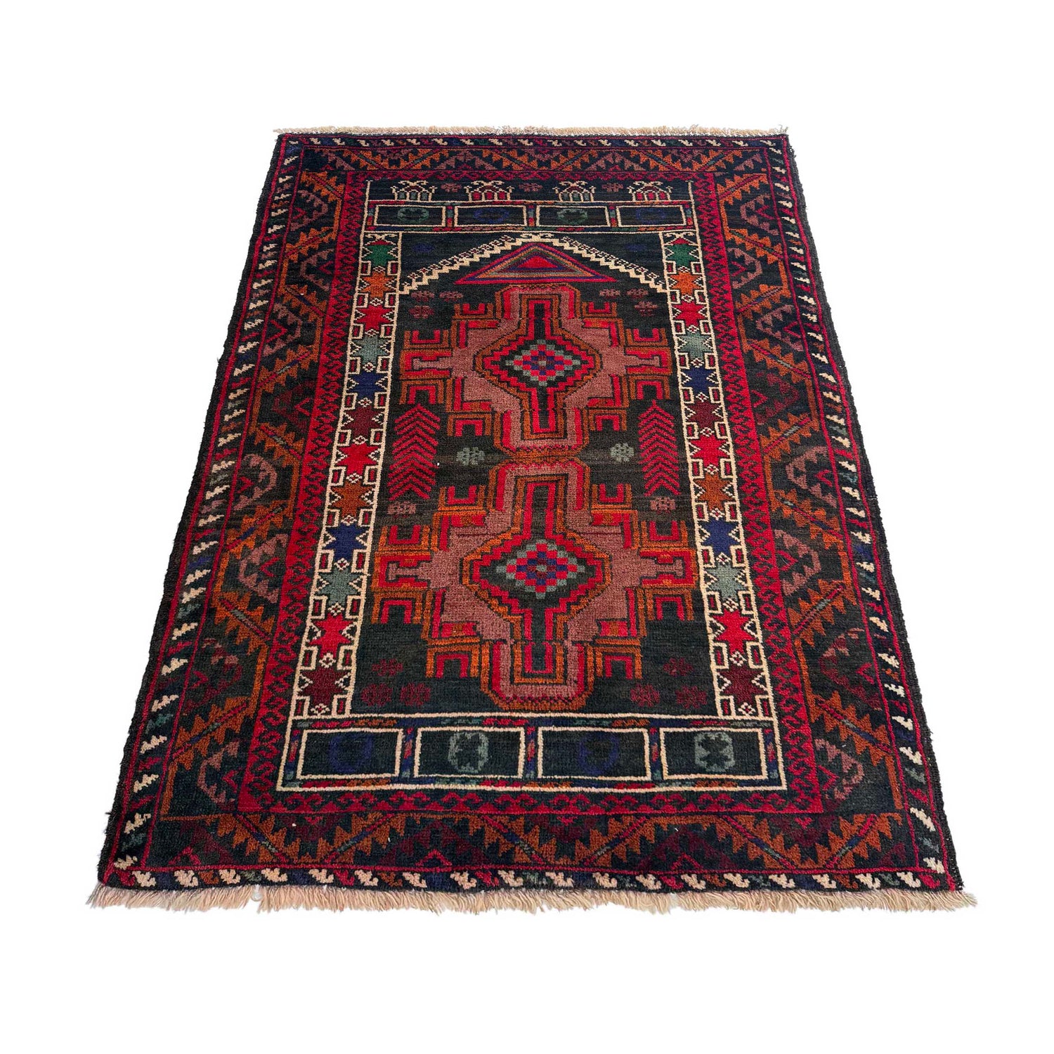 Small Prayer Carpet 2' 9" x 4' 4" ft / 85 x 133 cm - No. W36703