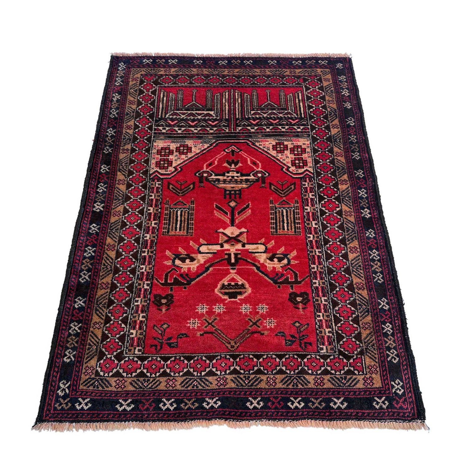 Islamic Prayer Carpet 2' 11" x 4' 3" ft / 90 x 130 cm - No. W36707
