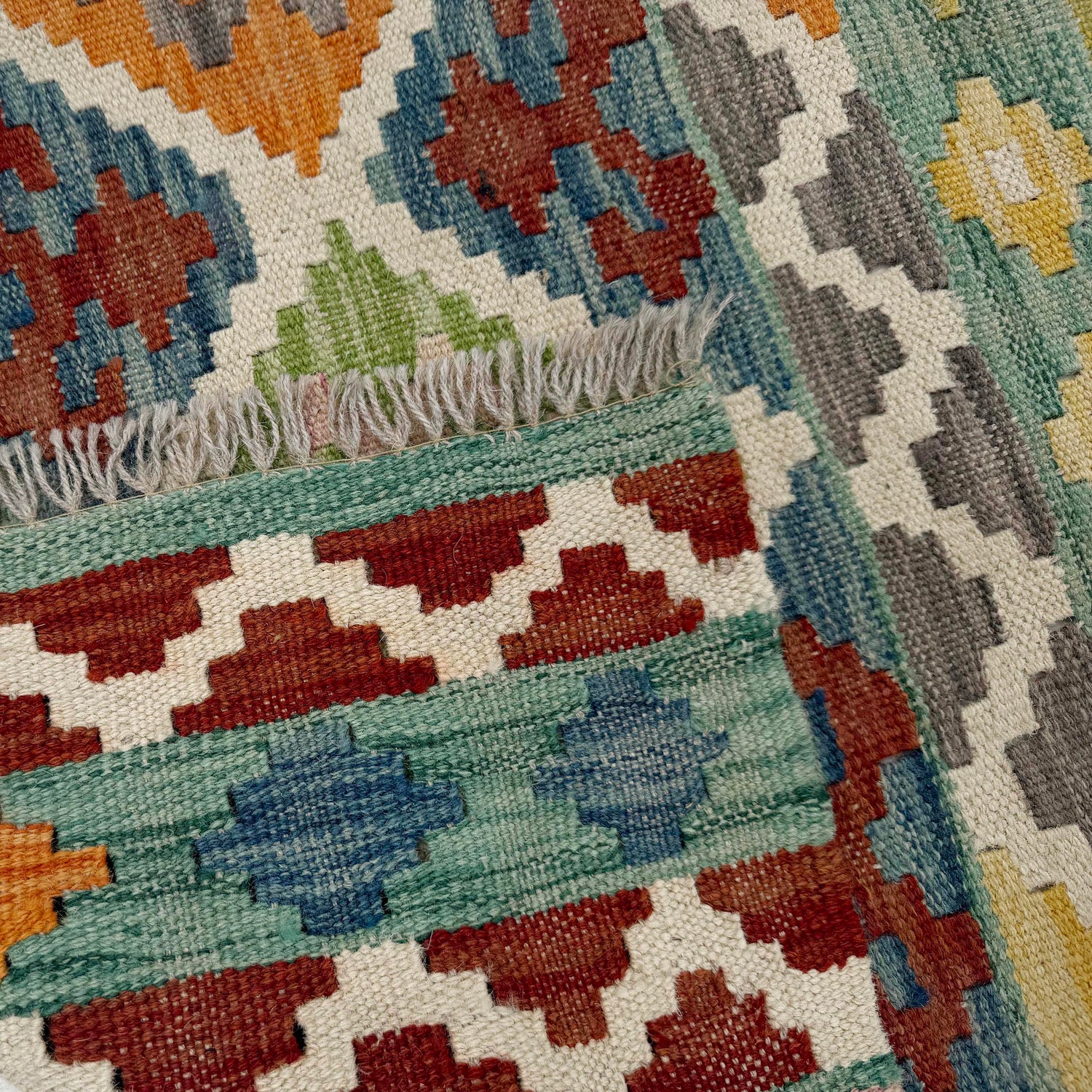 Handmade Afghan Vegetable Kilim 2' 6" x 3' 11" ft / 75 x 120 cm - No. W36743