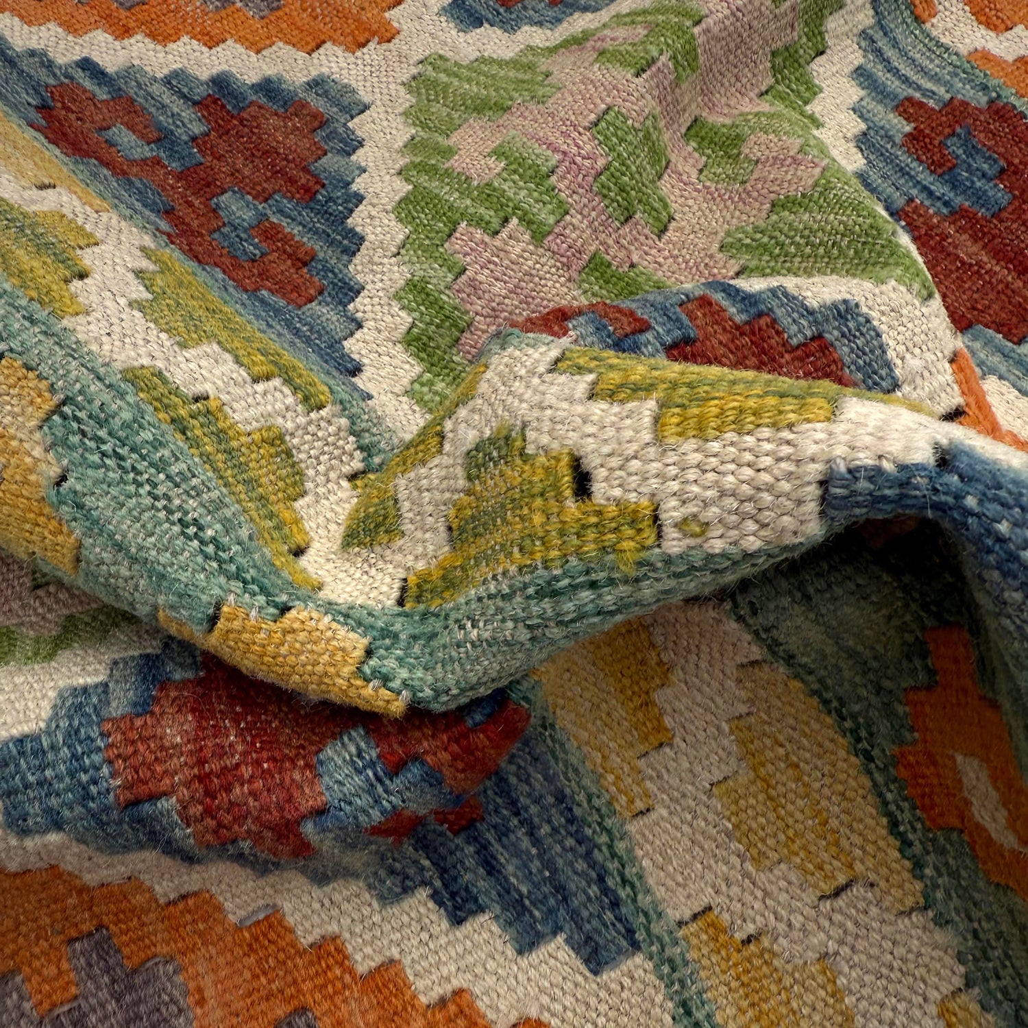 Handmade Afghan Vegetable Kilim 2' 6" x 3' 11" ft / 75 x 120 cm - No. W36743