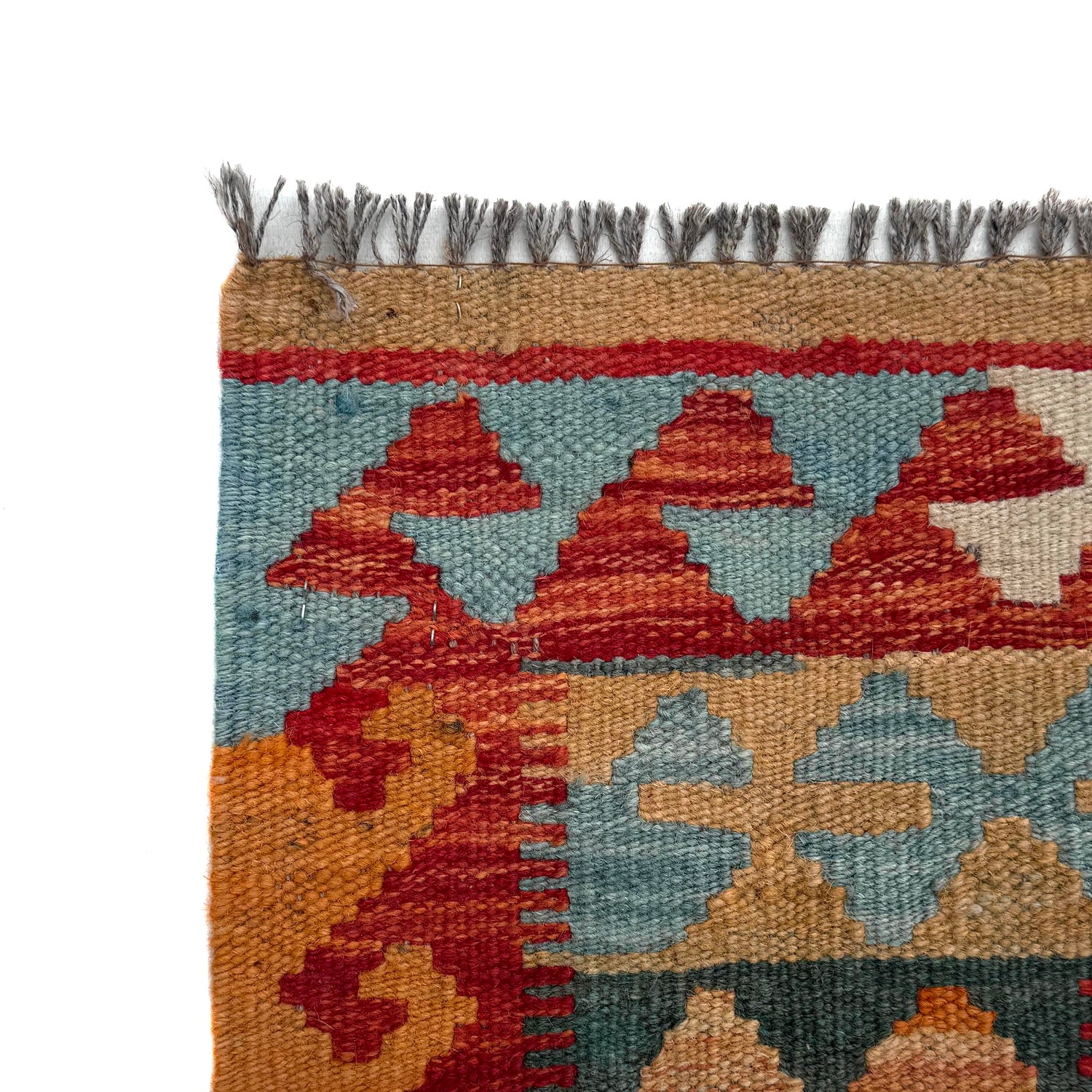 Hand Knotted Afghan Style Kilim 5' 1" x 6' 7" ft / 154 x 200 cm - No. W36768