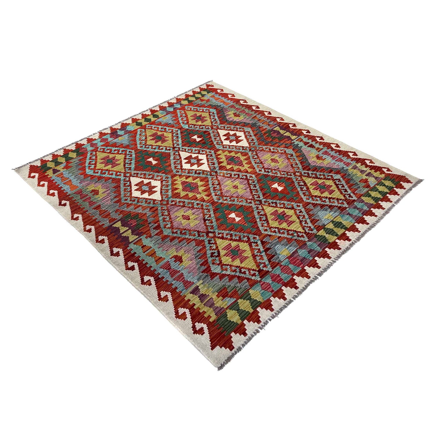 Hand Woven Wool Kelim 5' 3" x 6' 6" ft / 160 x 196 cm - No. W36812